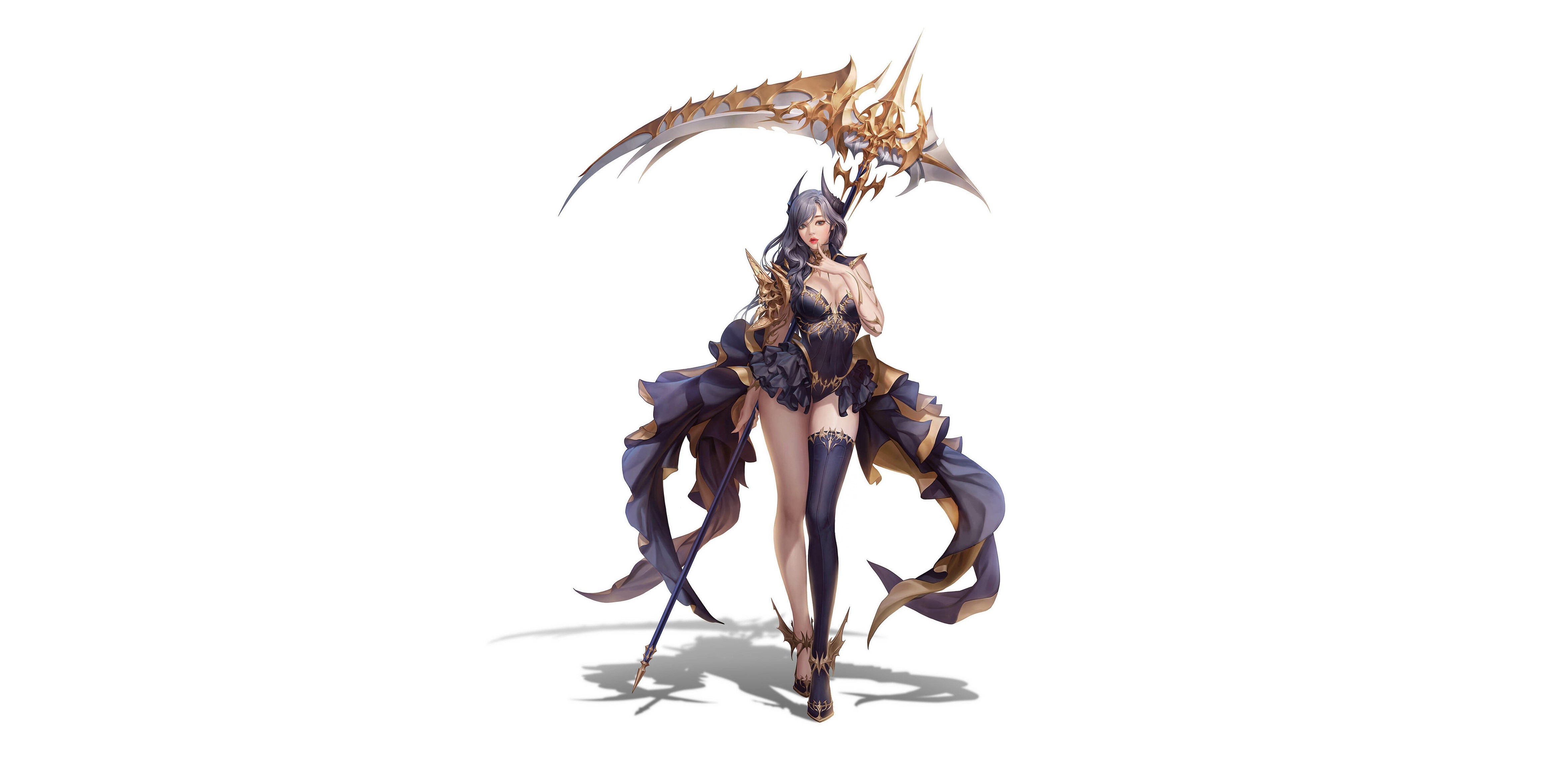 white background, fantasy art, fantasy girl, HD Wallpaper