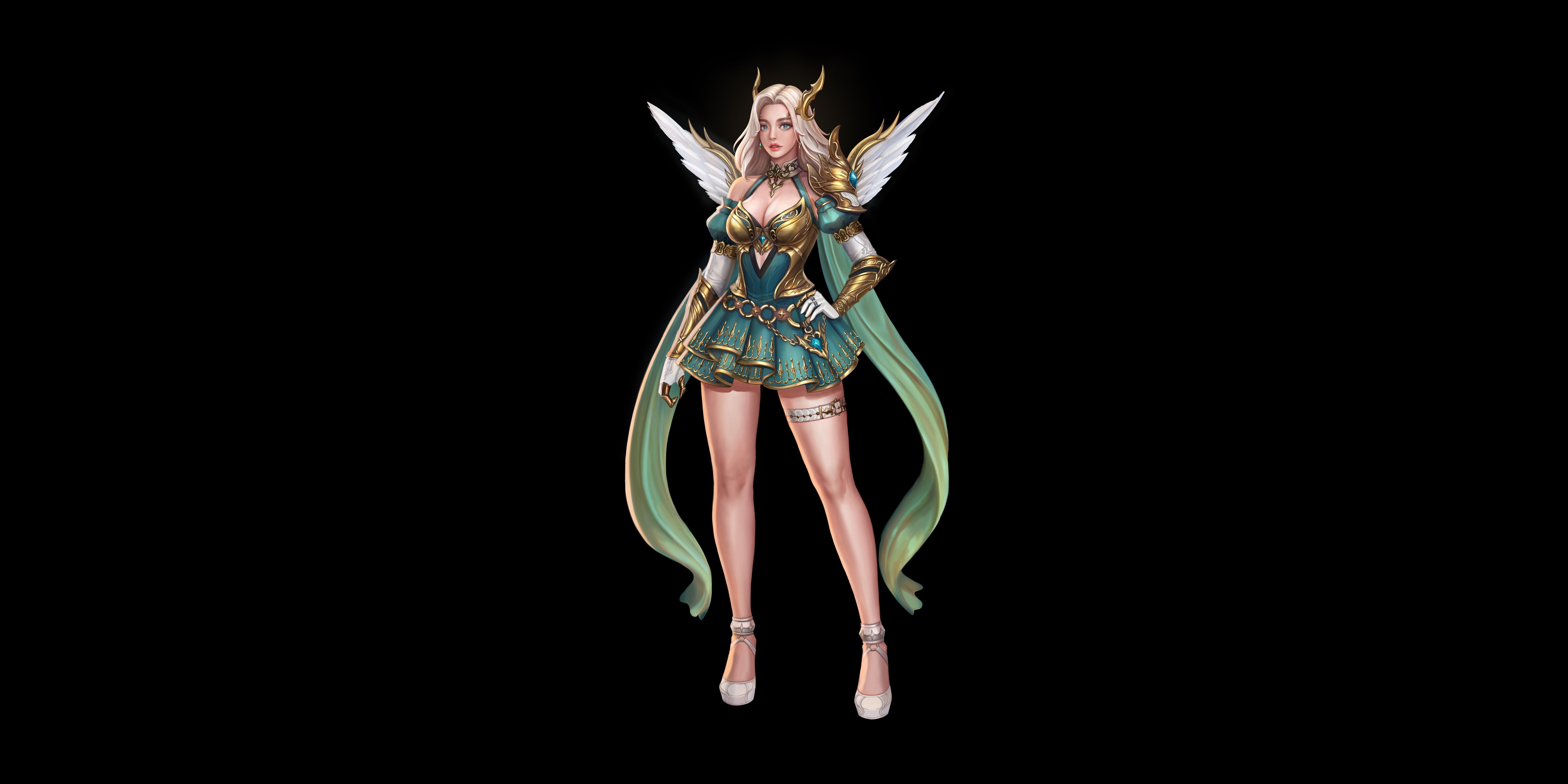 simple background, fantasy girl, fantasy art, HD Wallpaper