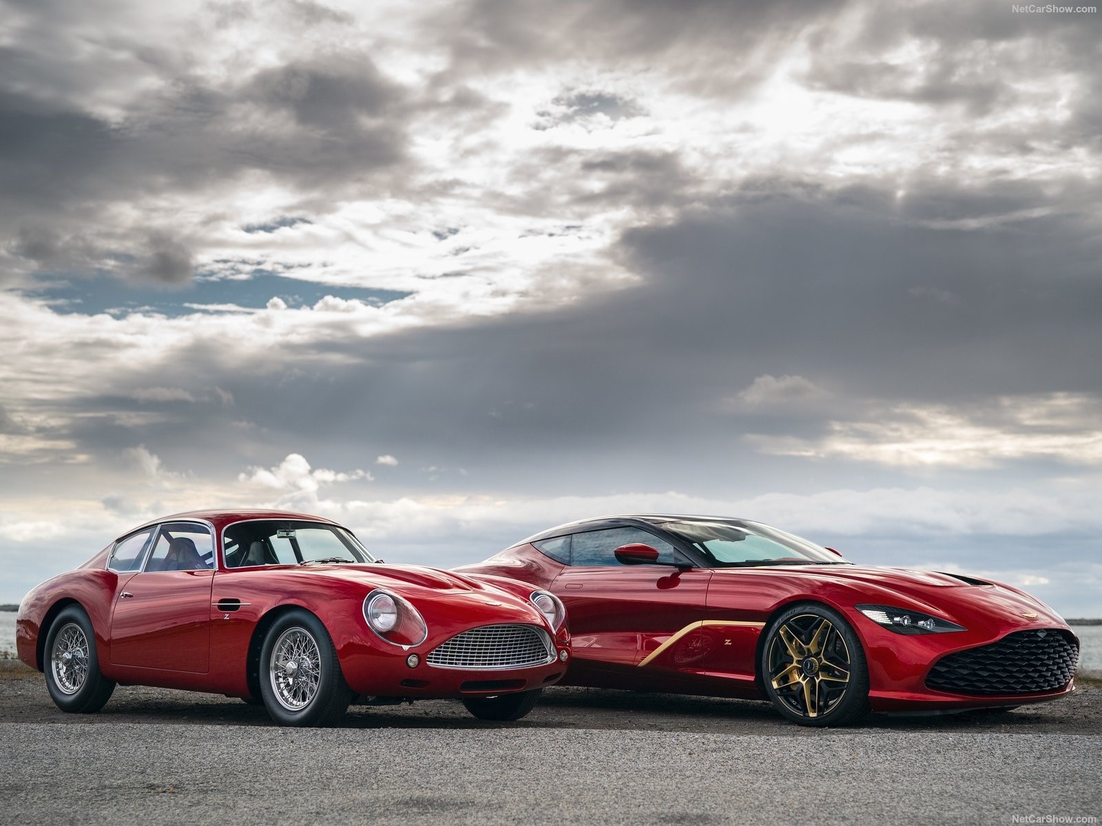 car, Aston Martin DBS, DBS GT Zagato, red cars, clouds, sports car, HD Wallpaper