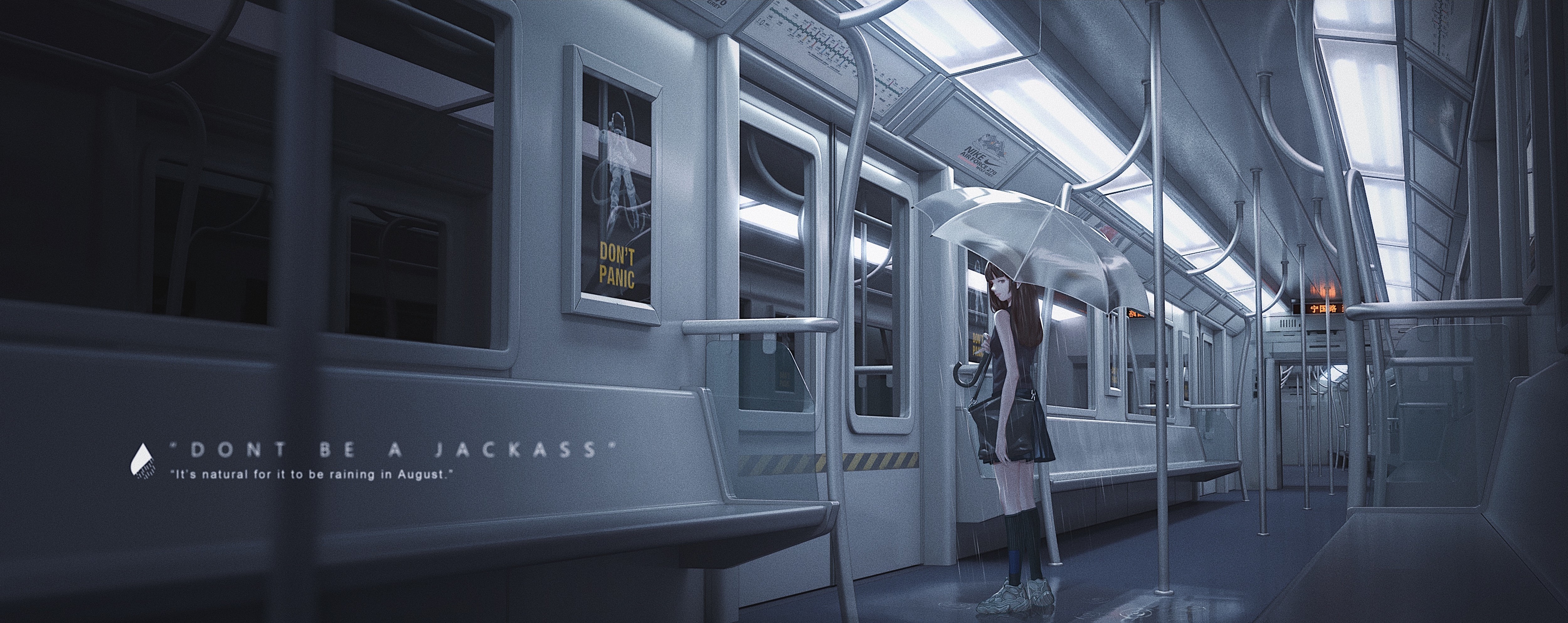 anime, anime girls, subway, HD Wallpaper