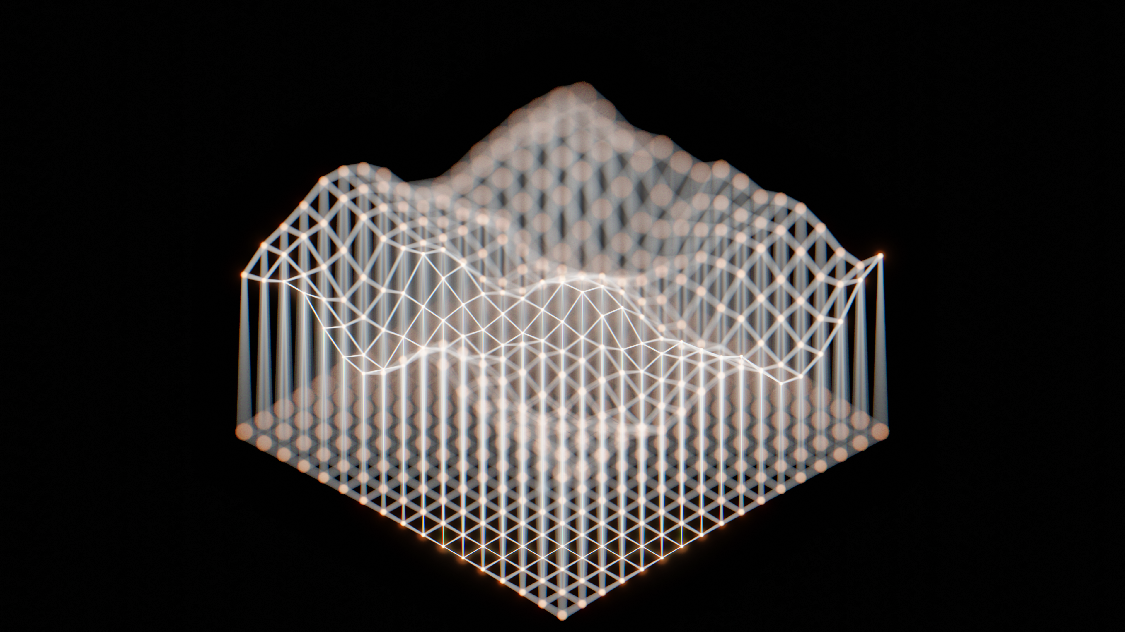 3D Abstract, digital, tech, Retro computers, grid, topography, warm, HD Wallpaper