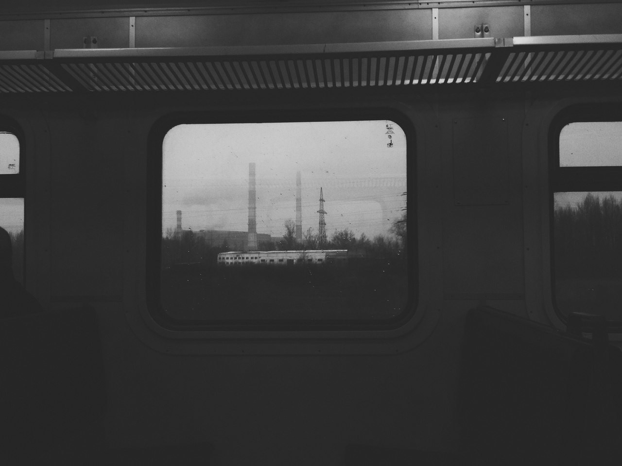 train, monochrome, mist, loneliness, Russia, transport, faded, HD Wallpaper