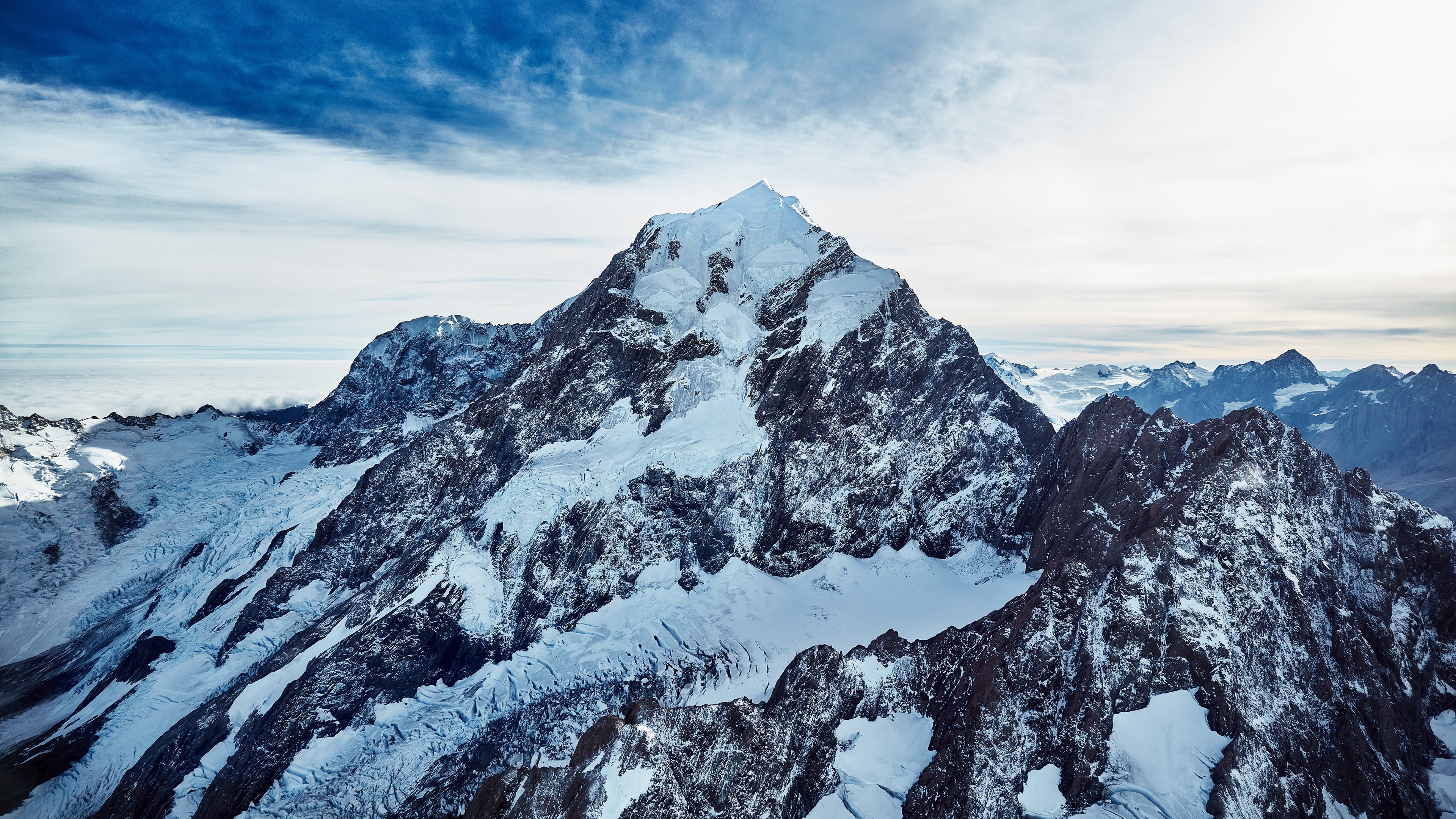 nature, mountains, snow, snowy mountain, Mount Cook,  New Zealand, HD Wallpaper