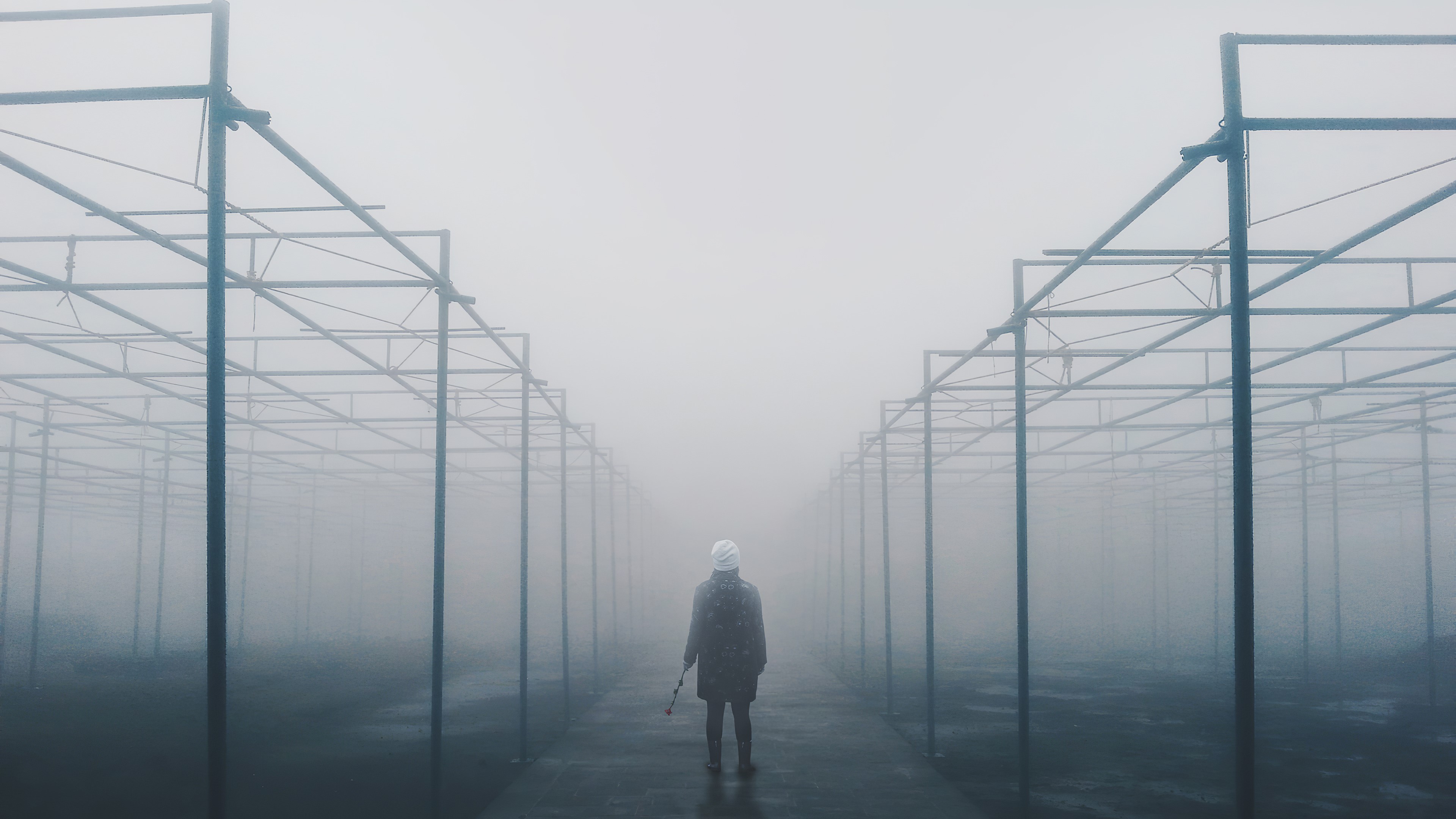 digital, digital art, artwork, illustration, environment, concept art, alone, loneliness, mist, surreal, people, HD Wallpaper