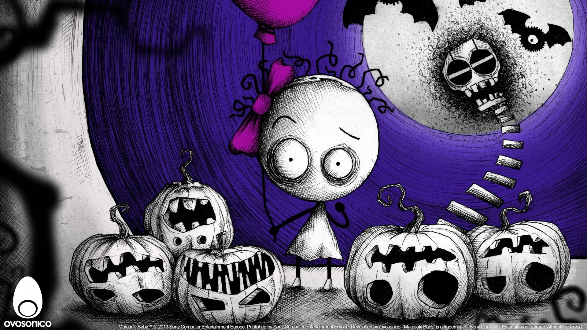 murasaki baby, puzzles, cartoon, Halloween, creepy, HD Wallpaper