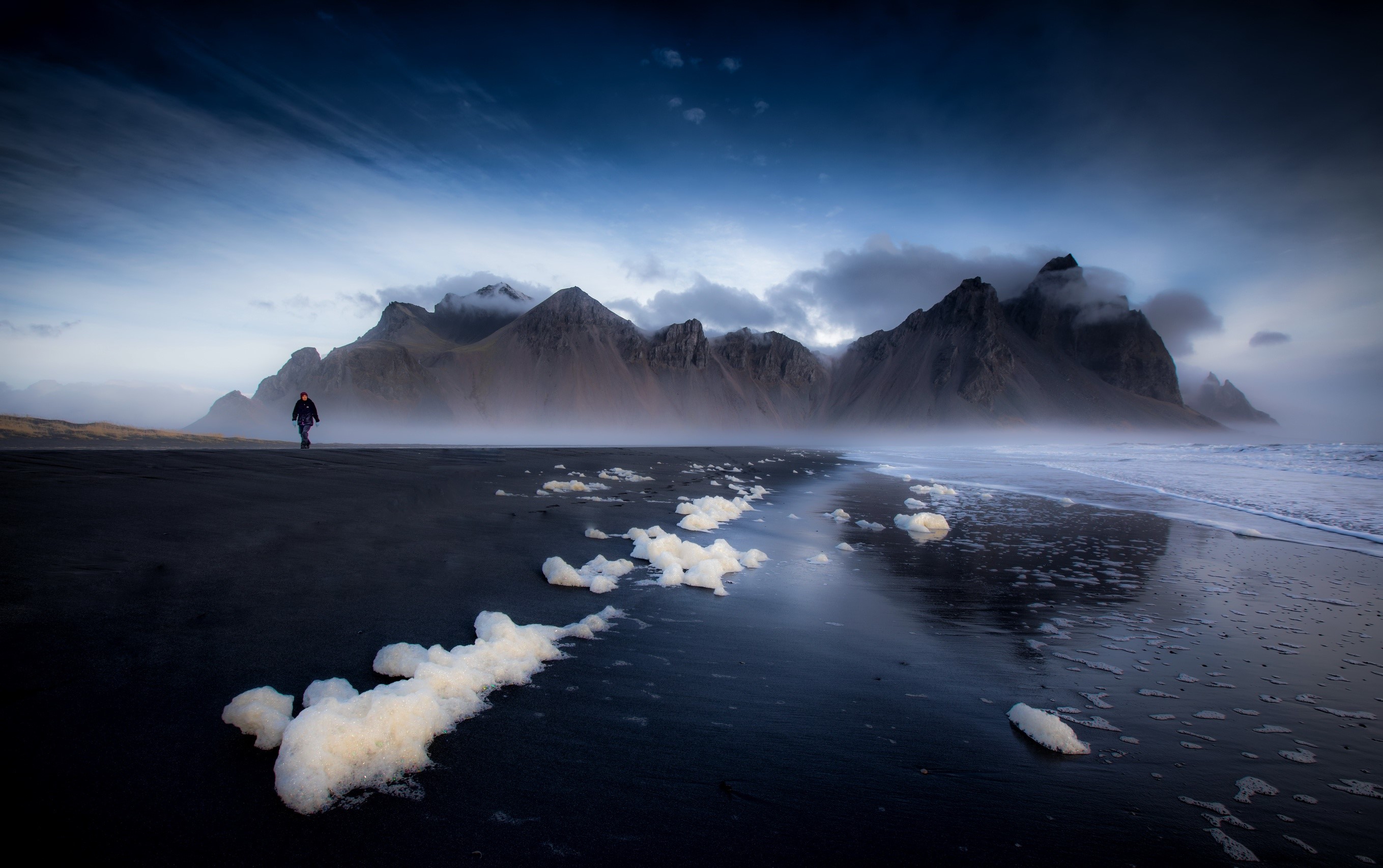 Iceland, nature, landscape, sky, outdoors, sea foam, HD Wallpaper