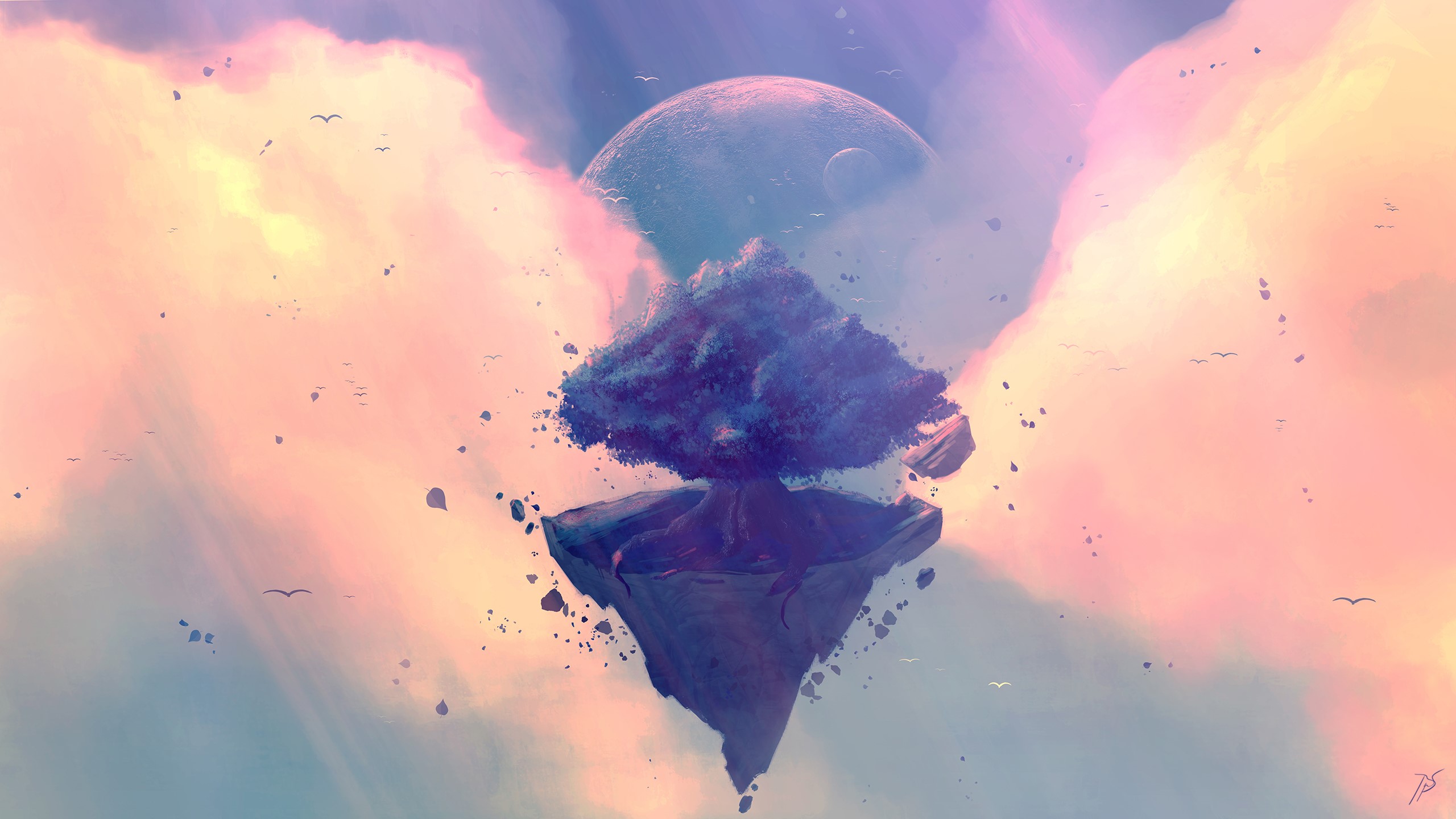 JoeyJazz, fantasy art, clouds, space, HD Wallpaper
