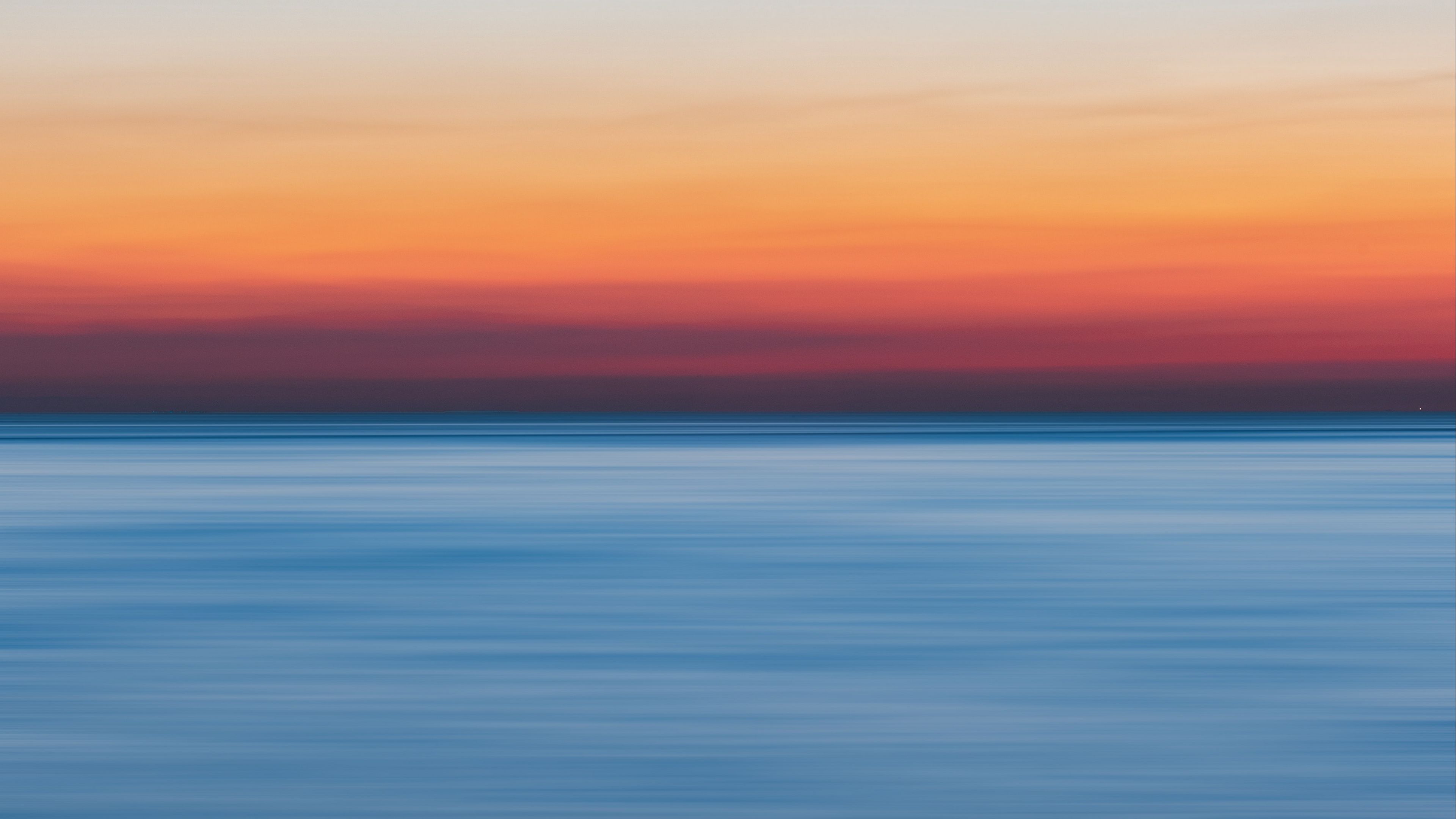 sea, horizon, sunset, blur, light, 4k, HD Wallpaper