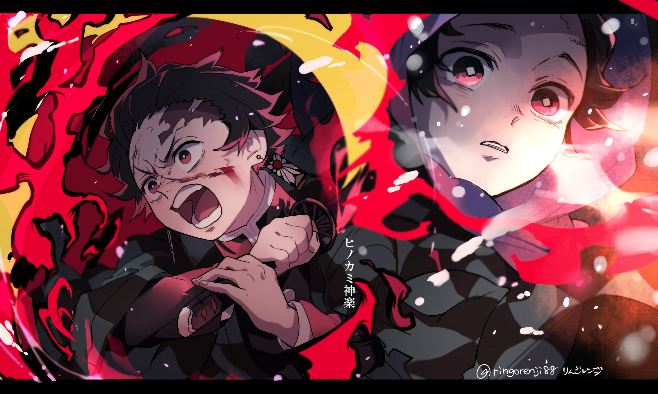 anime, Kimetsu no Yaiba, Kamado Tanjirō, anime girls, anime boys, HD Wallpaper