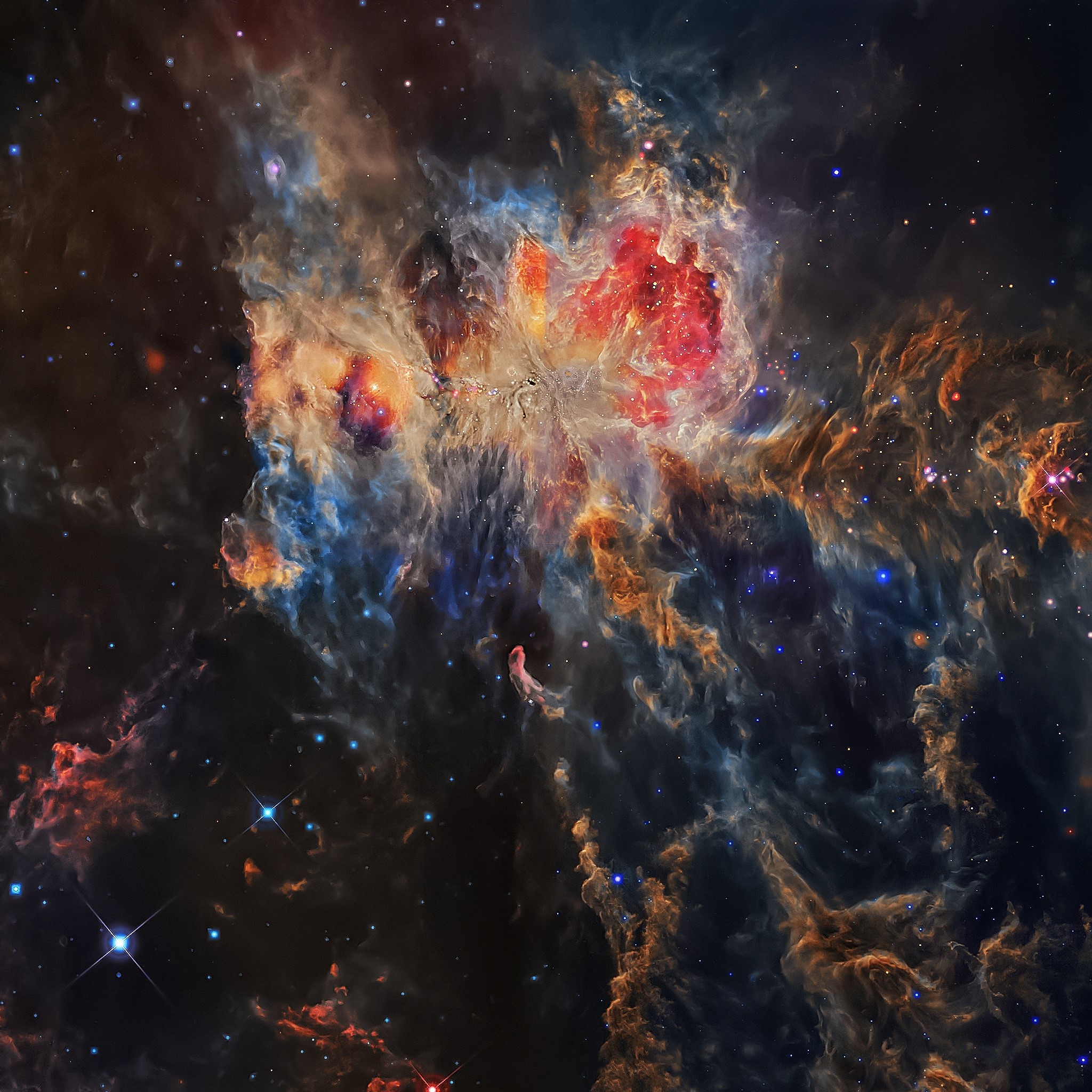 space, colorful, space art, digital art, nebula, HD Wallpaper