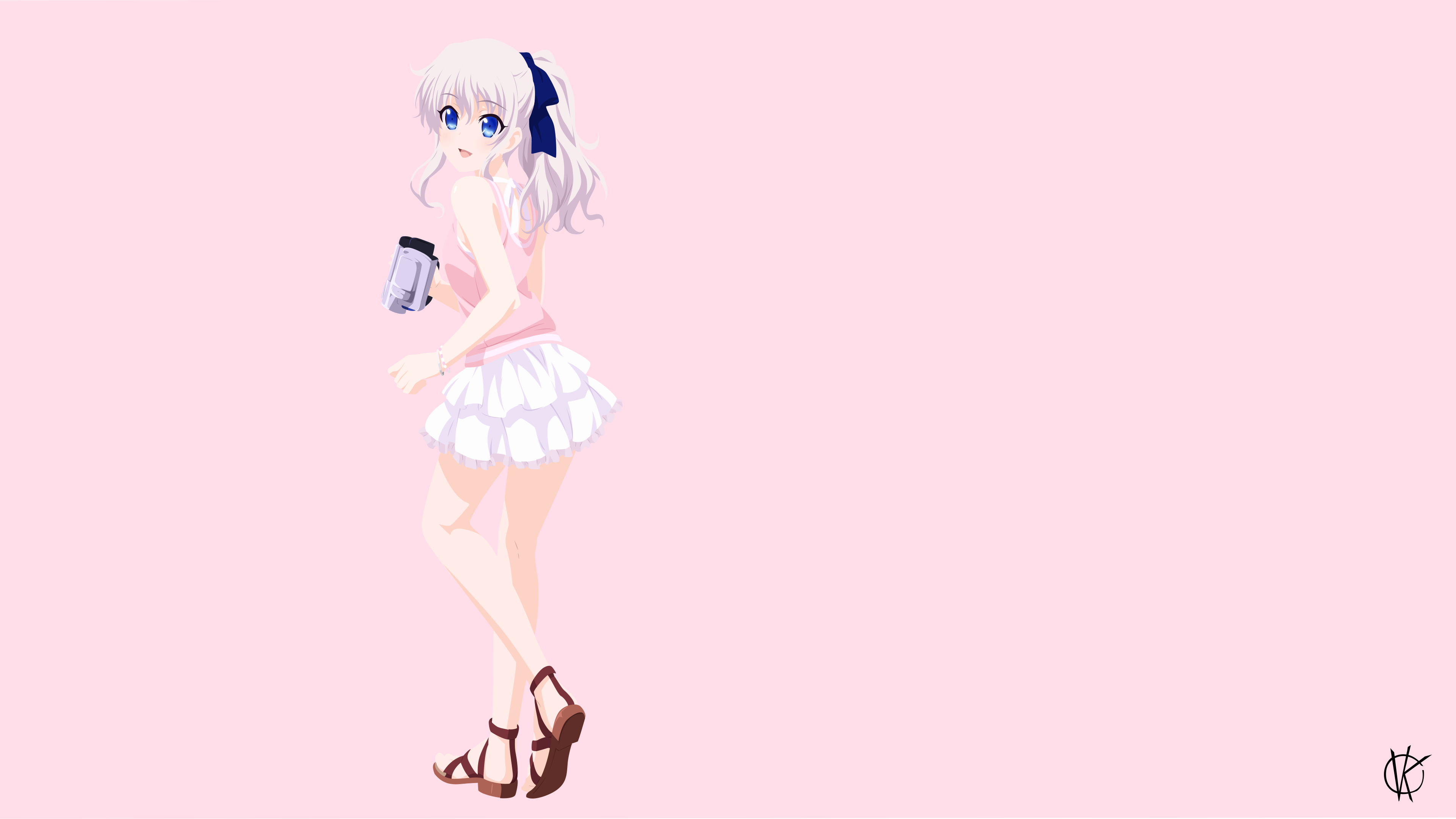 anime, anime girls, Tomori Nao, Charlotte (anime), minimalism, HD Wallpaper