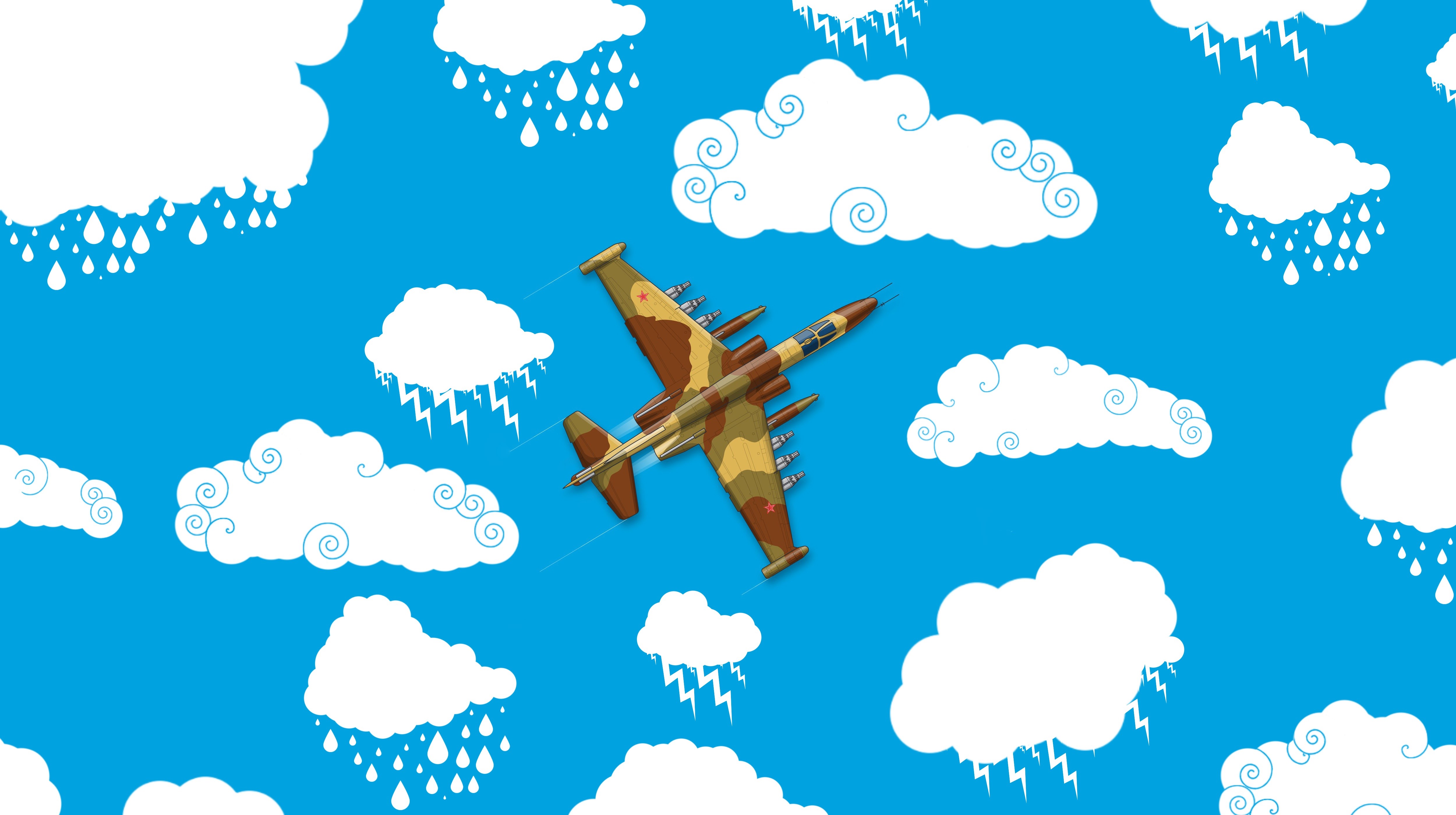 artwork, vehicle, military aircraft, aircraft, military, Sukhoi Su-25, HD Wallpaper