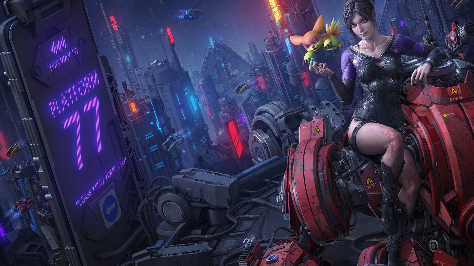 digital art, science fiction, robot, women, HD Wallpaper