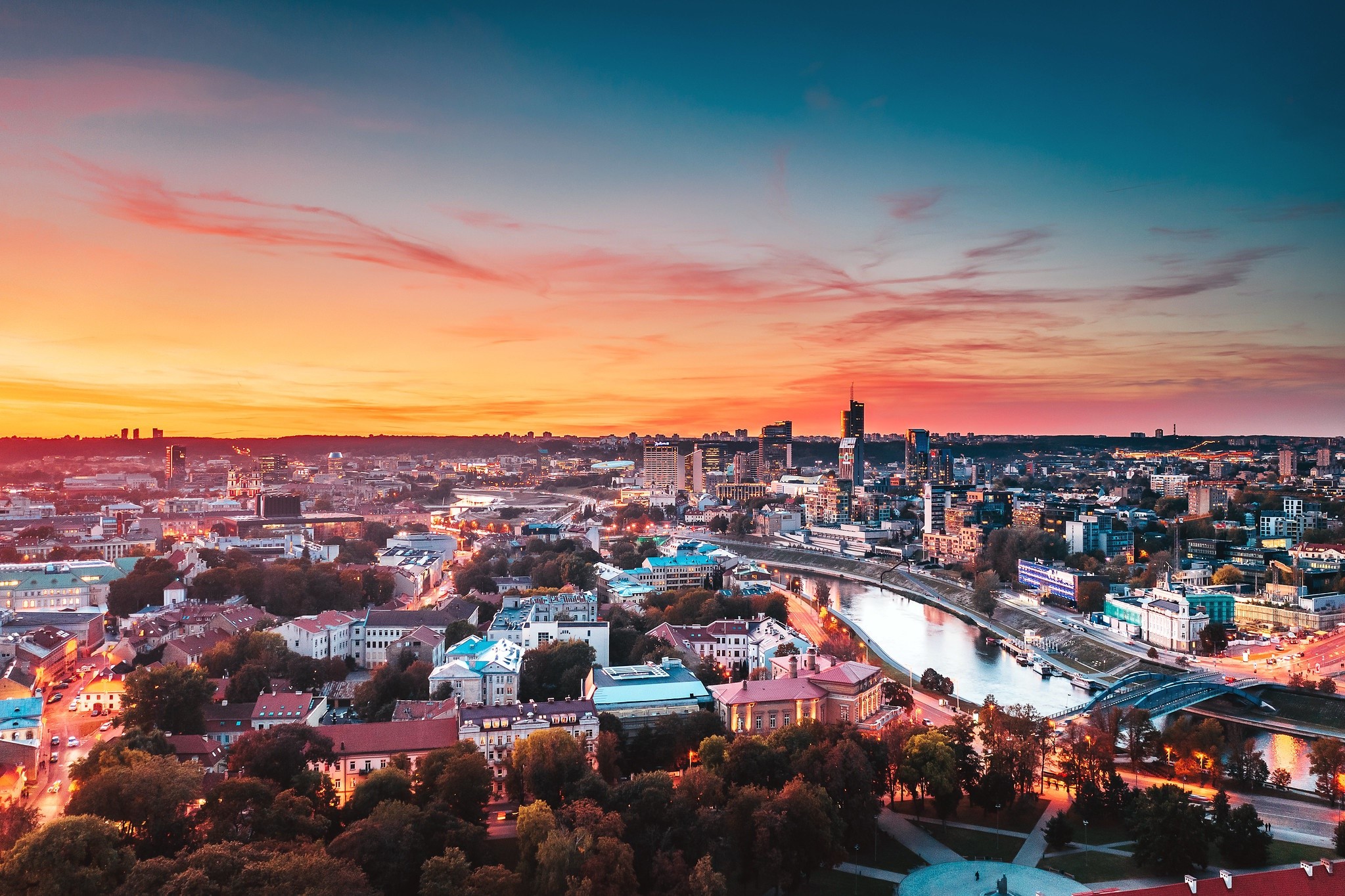 city, cityscape, sky, Vilnius, HD Wallpaper