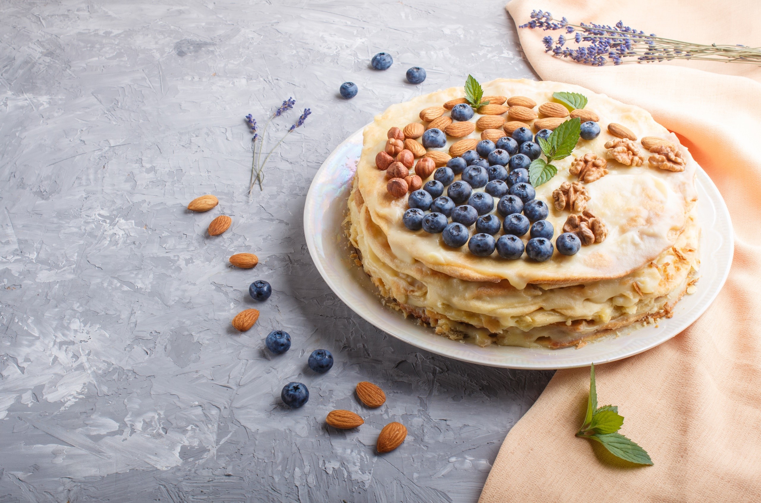 cake, food, berries, fruit, HD Wallpaper