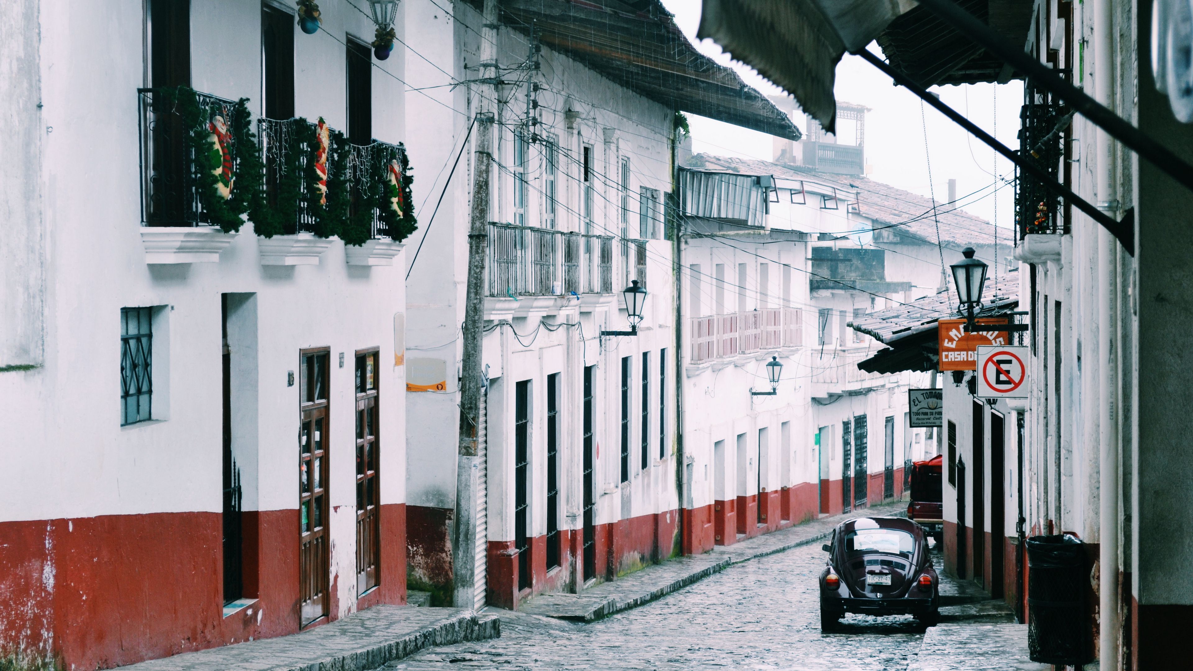 car, lane, retro, old, city, 4k, HD Wallpaper