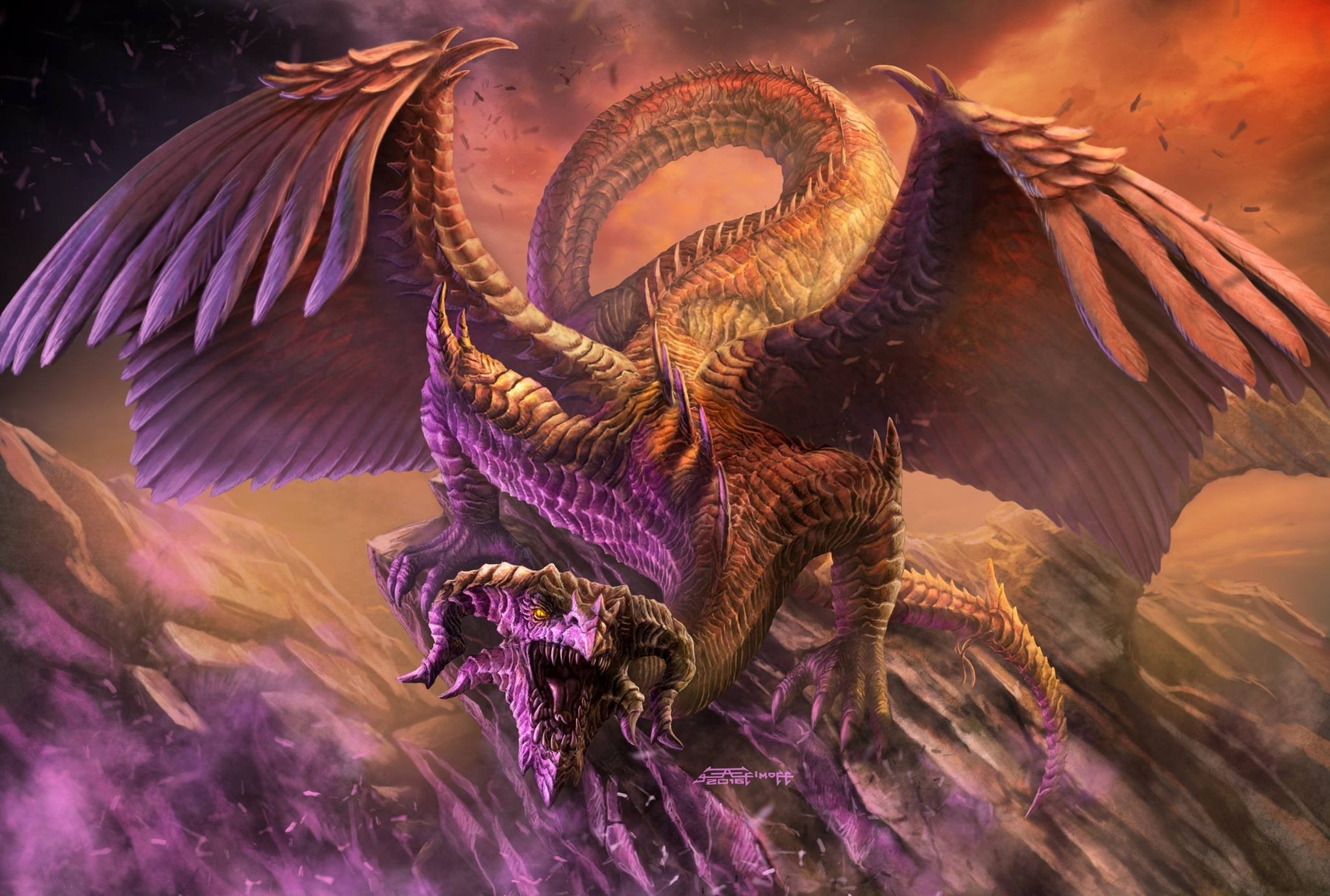 dragon, creature, fantasy art, artwork, HD Wallpaper