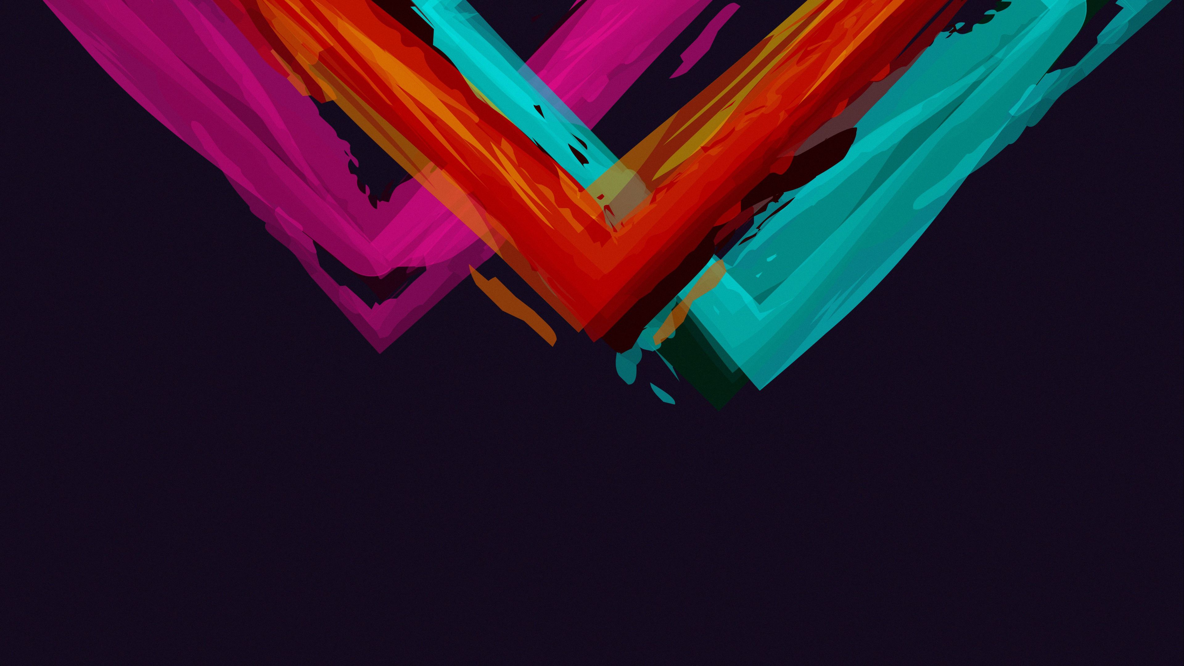 lines, colorful, stripes, pink, red, blue, 4k, HD Wallpaper