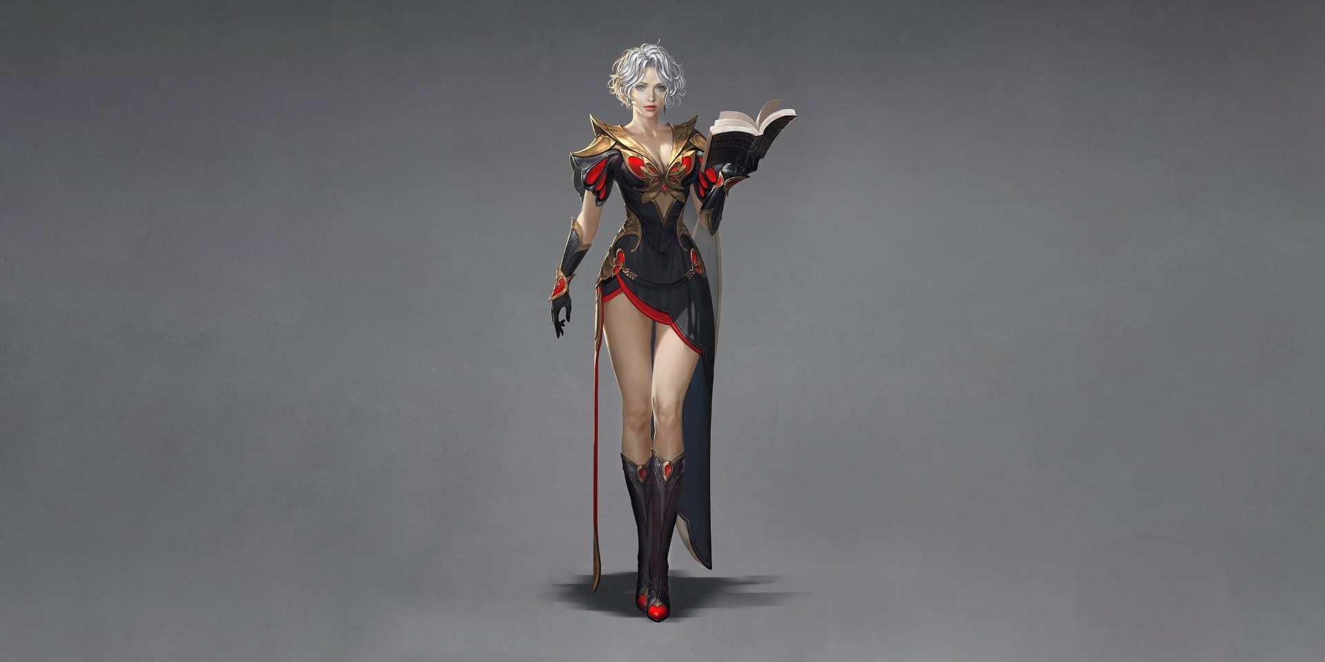 simple background, fantasy art, fantasy girl, wizard, HD Wallpaper
