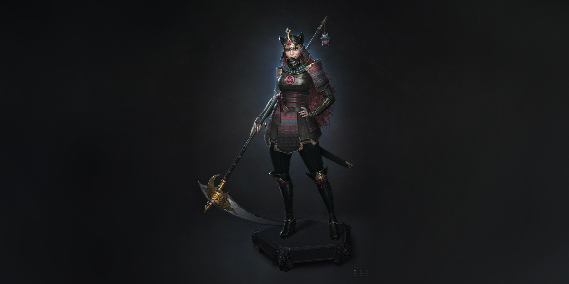 simple background, fantasy girl, warrior, fantasy art, samurai, HD Wallpaper