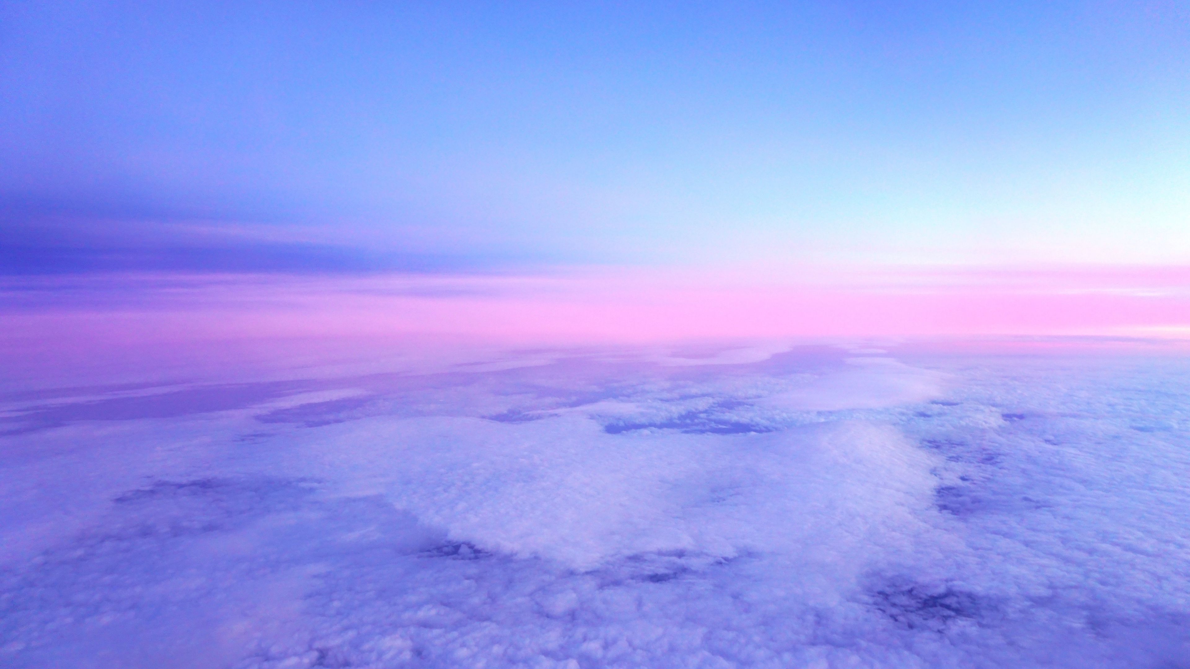 clouds, porous, horizon, pink, lilac, 4k, HD Wallpaper