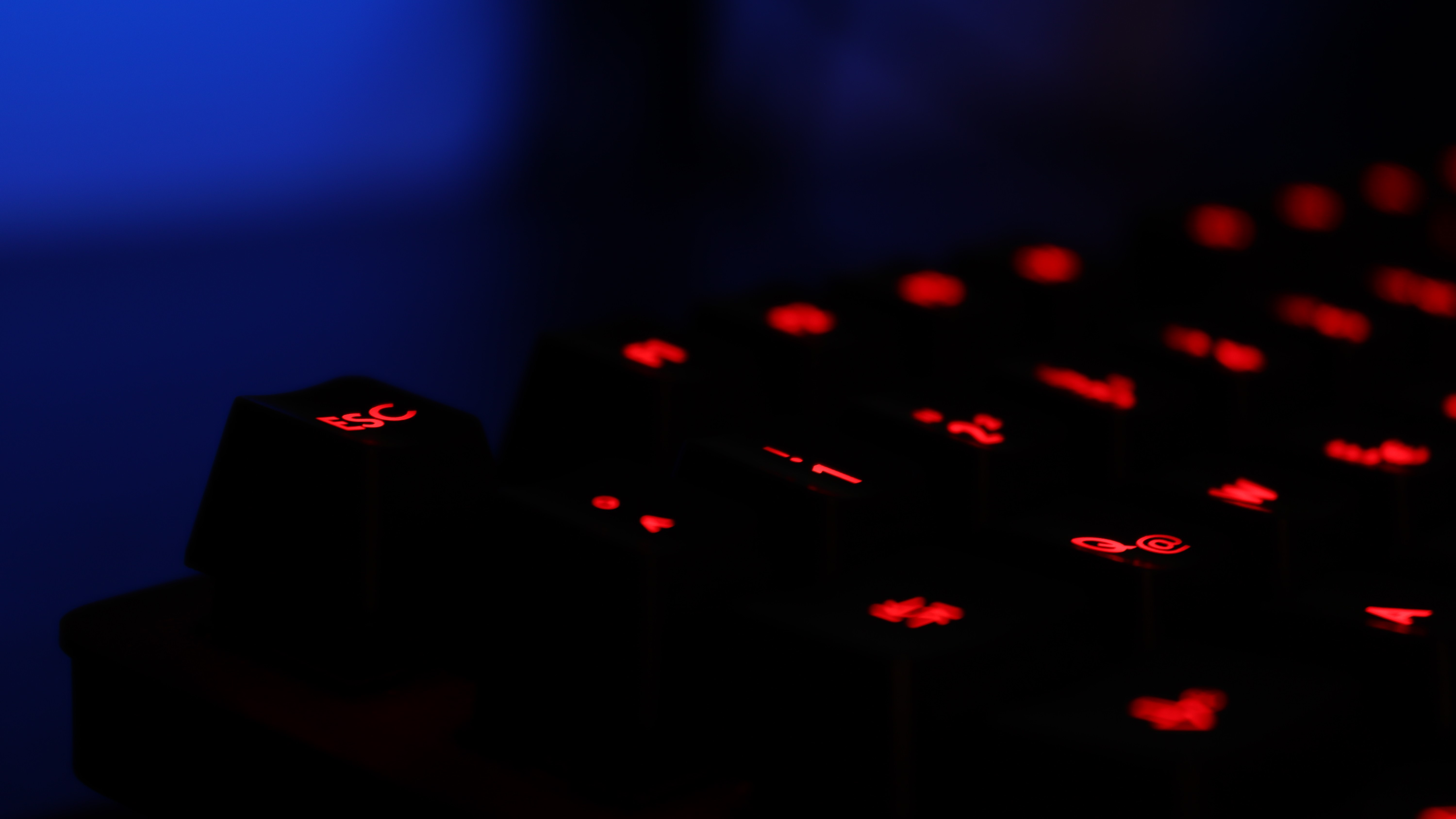 keyboards, tech, dark, numbers, red, HD Wallpaper