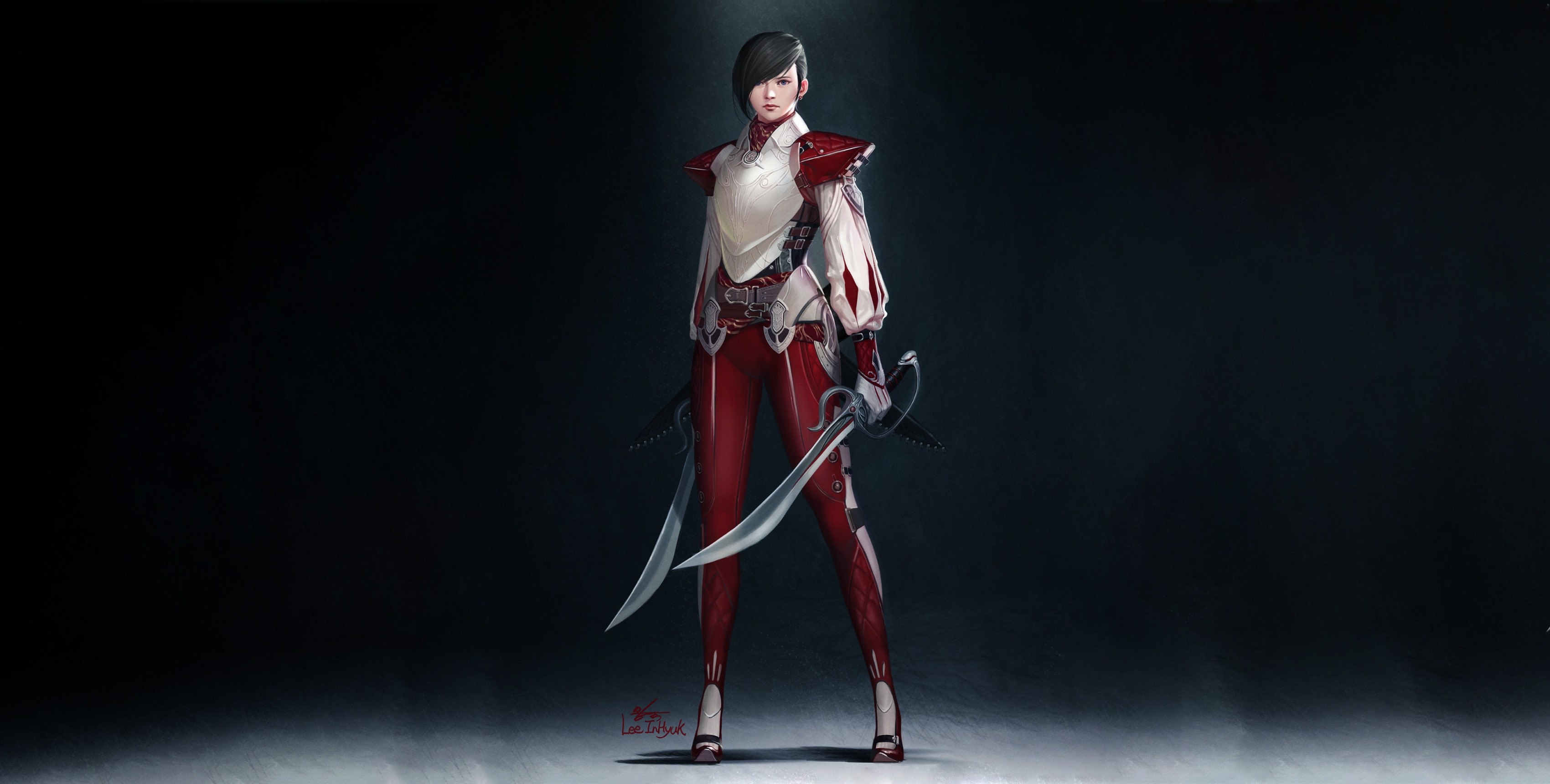 anime girls, anime, weapon, fantasy girl, HD Wallpaper
