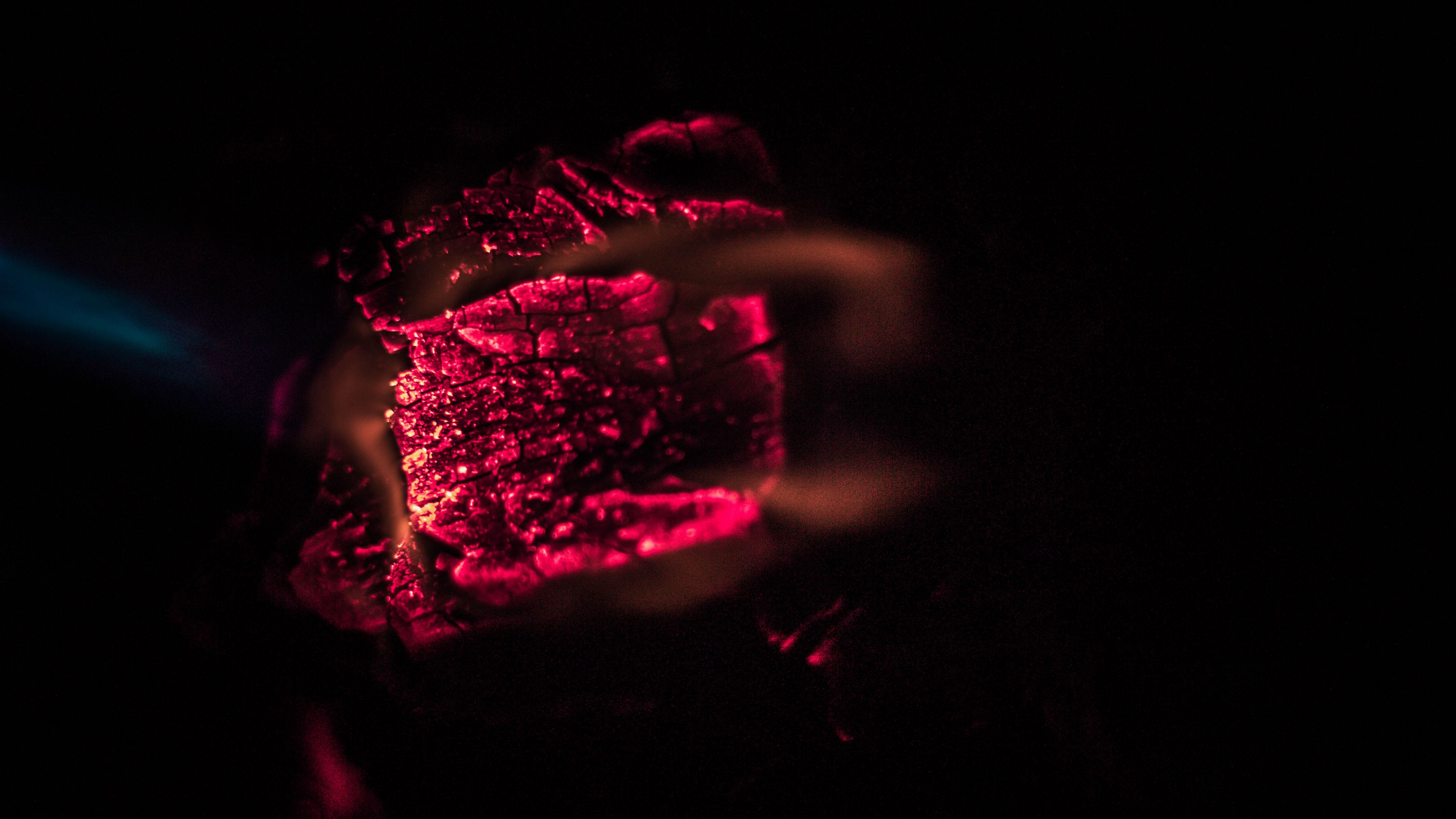 ash, fire, dark, smoldering, 4k, HD Wallpaper