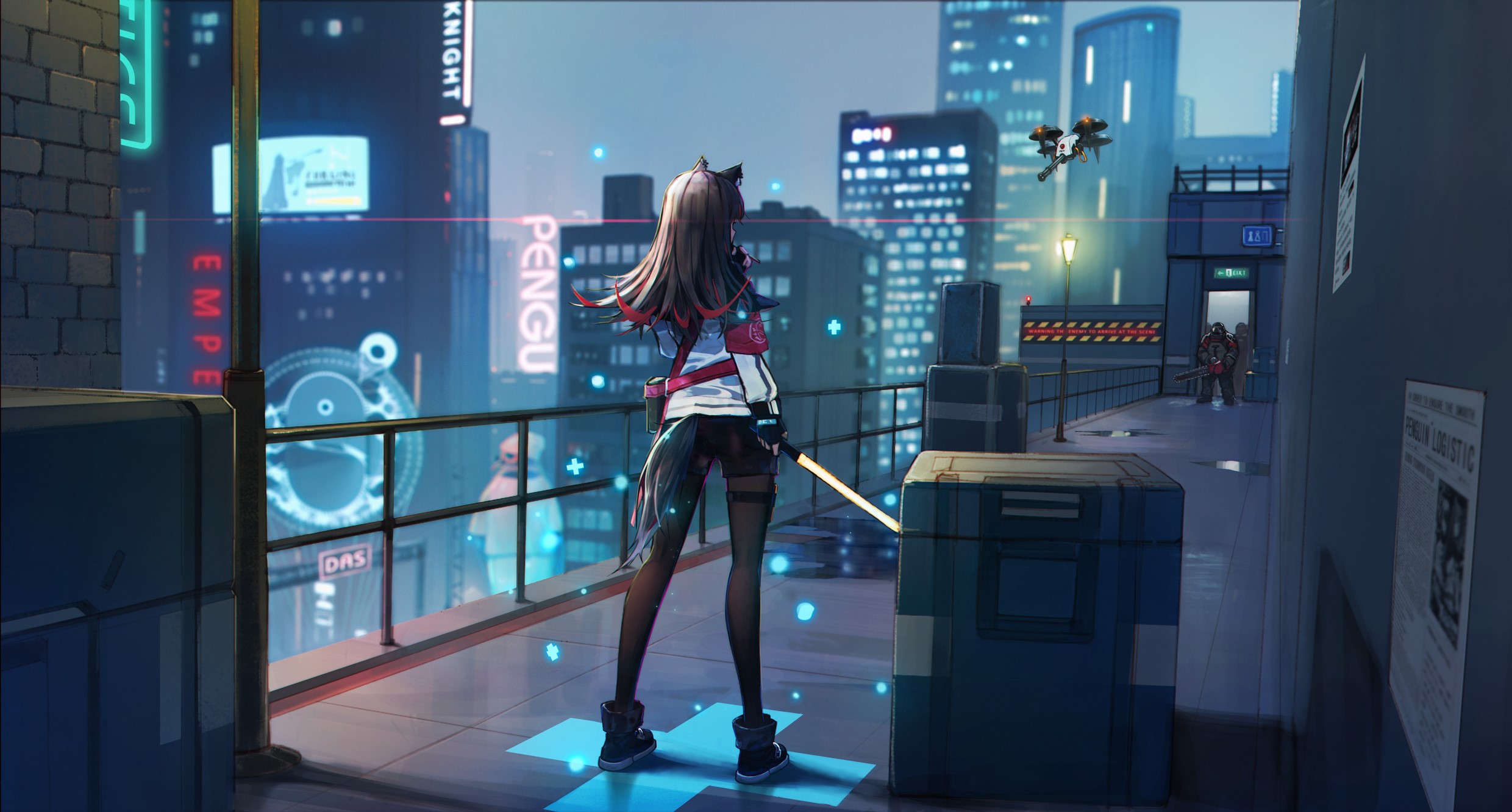 anime, anime girls, digital art, artwork, portrait, 2D, Arknights, Texas (Arknights), HD Wallpaper