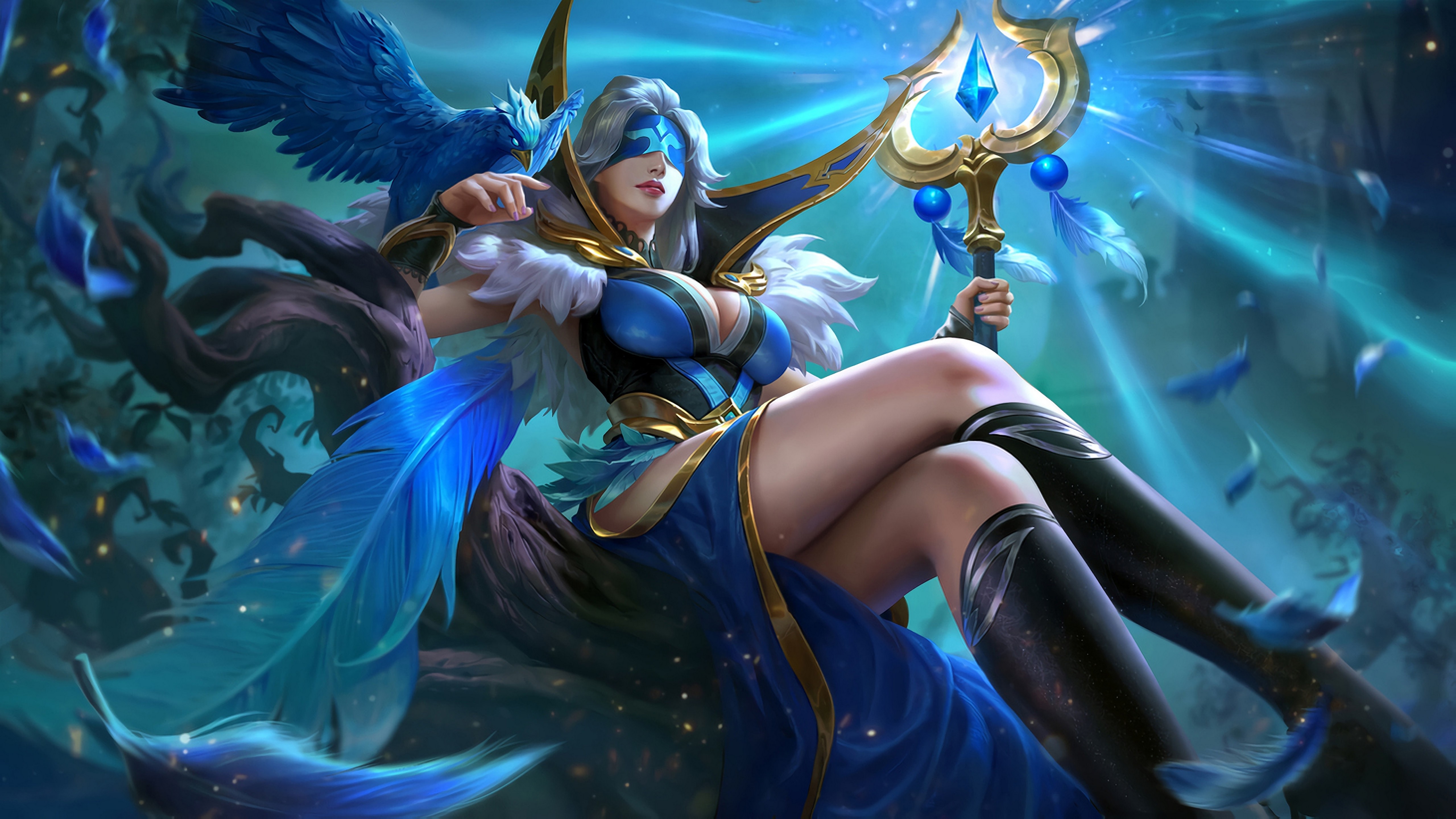 Mobile Legends, Pharsa, Indigo Aviatrix, HD Wallpaper