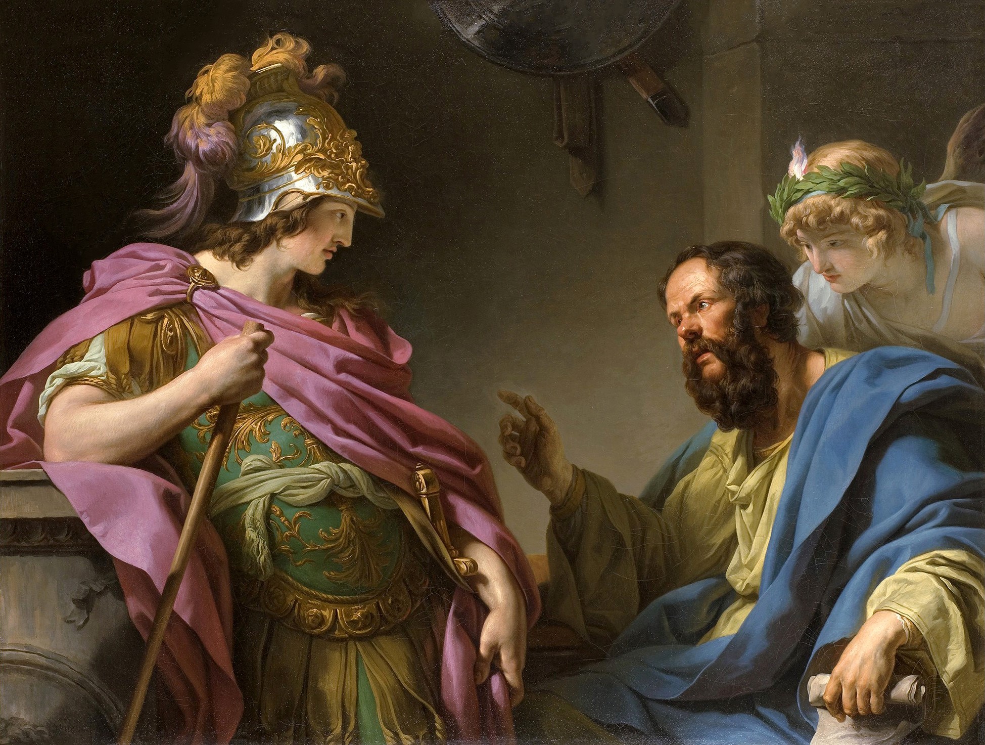 François-André Vincent, painting, classical art, classic art, Socrates, Alcibiades being taught by Socrates, HD Wallpaper