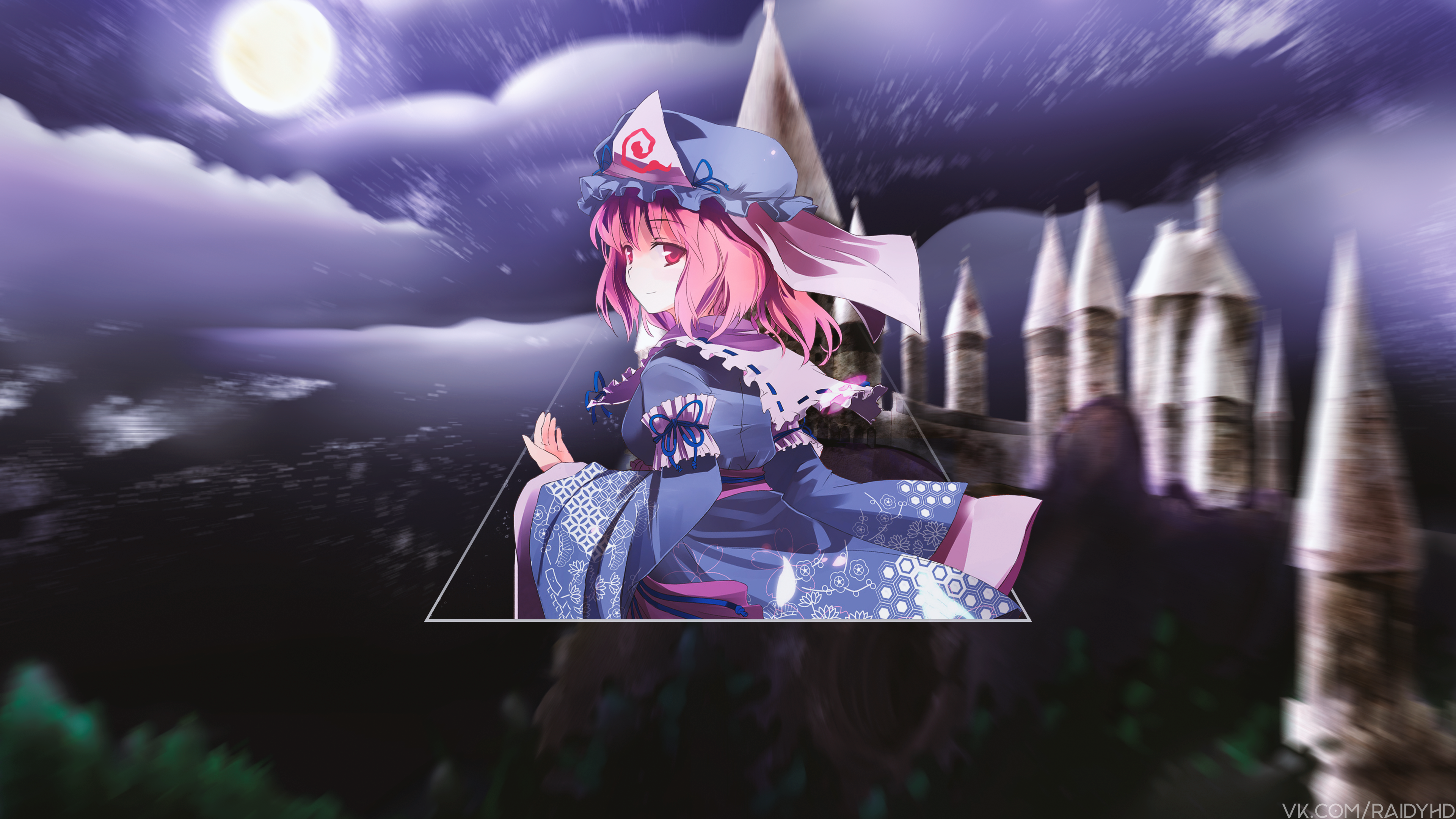 anime, anime girls, picture-in-picture, Saigyouji Yuyuko, HD Wallpaper