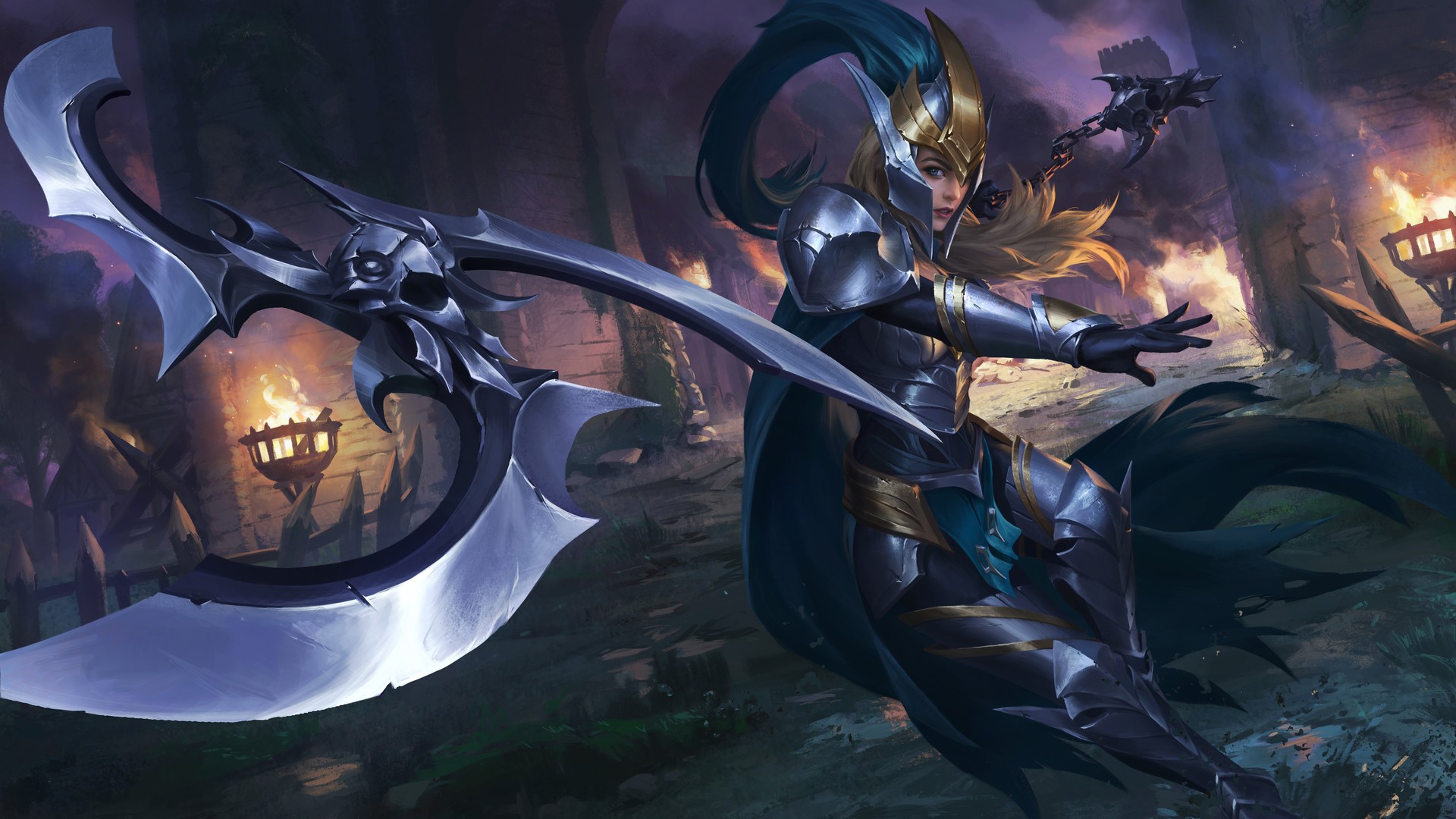artwork, fantasy girl, fantasy art, blades, HD Wallpaper