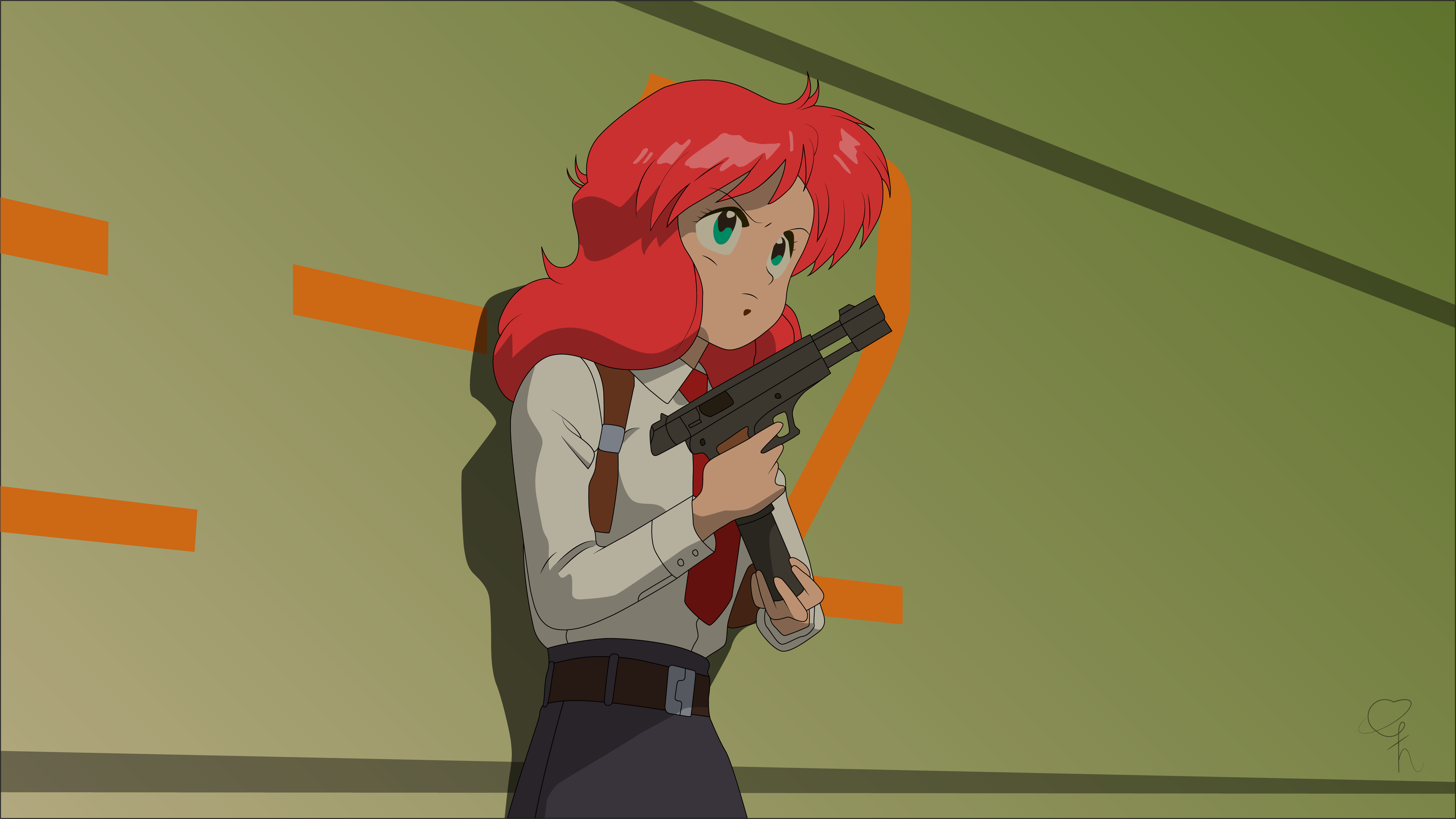 Nene Romanova, Bubblegum crisis, gun, HD Wallpaper
