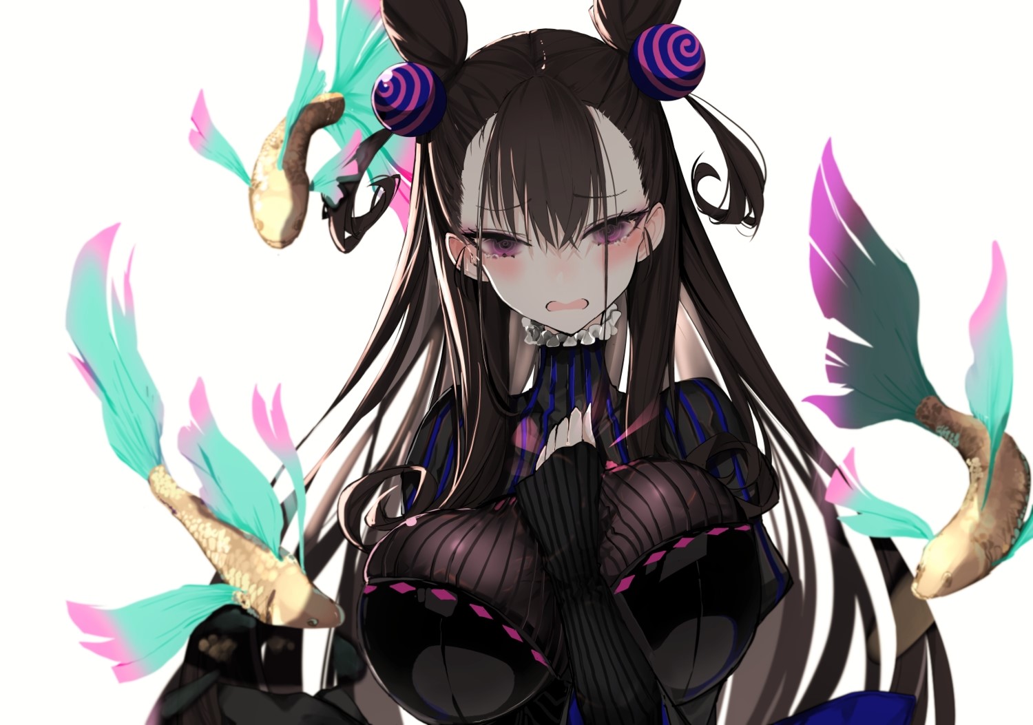Fate/Grand Order, Murasaki Shikibu (Fate/Grand Order), black hair, purple eyes, HD Wallpaper