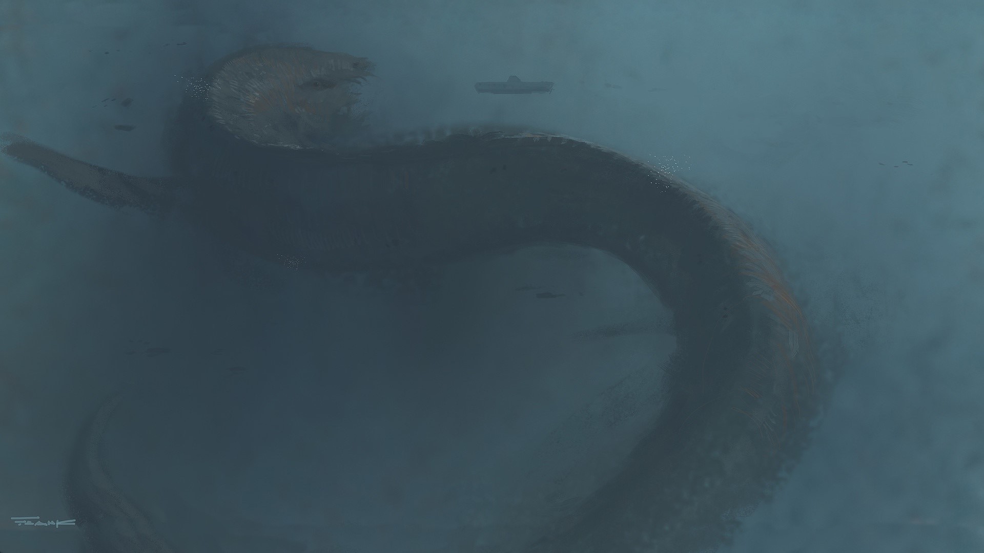 underwater, creature, artwork, HD Wallpaper