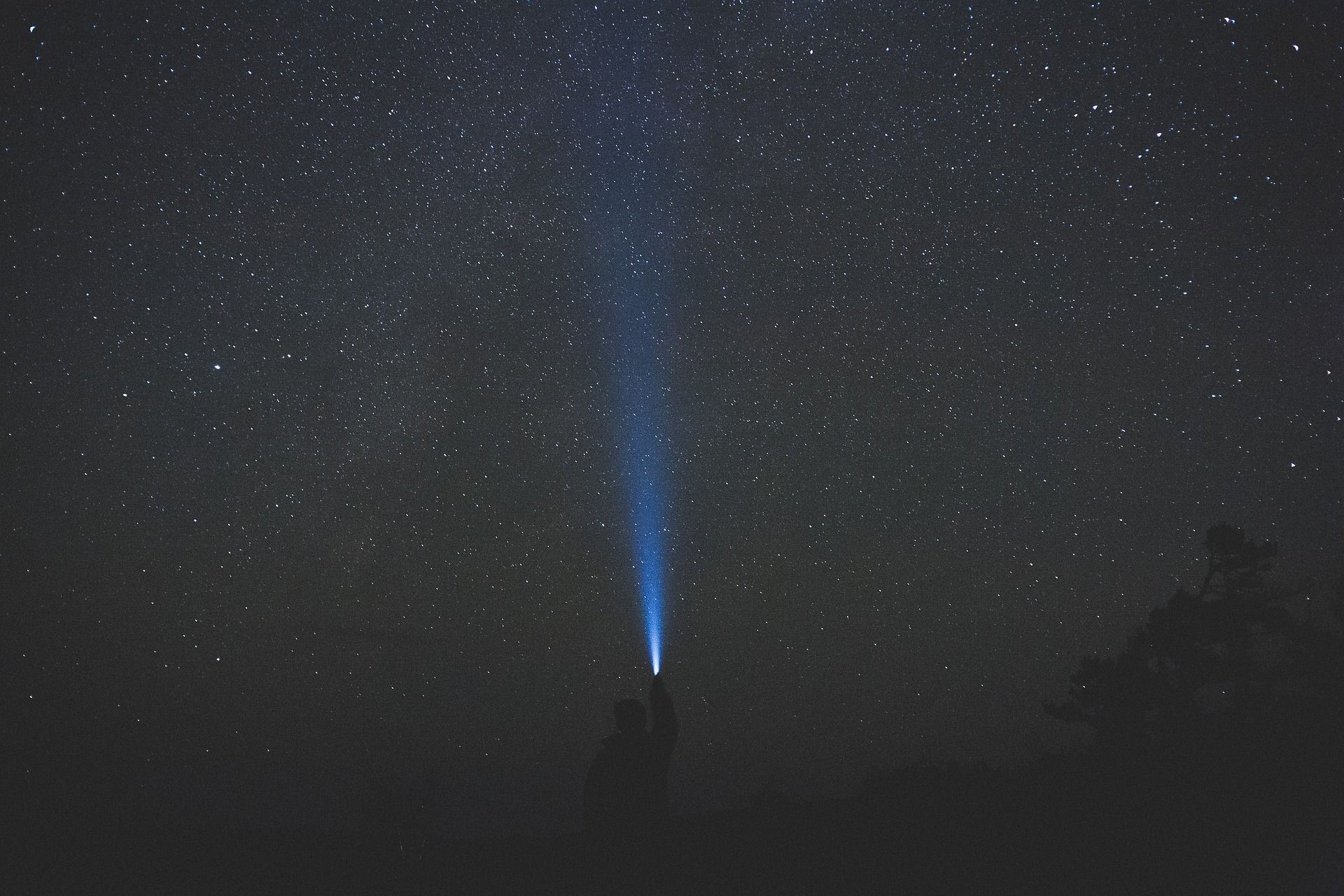night, stars, lights, blue, HD Wallpaper