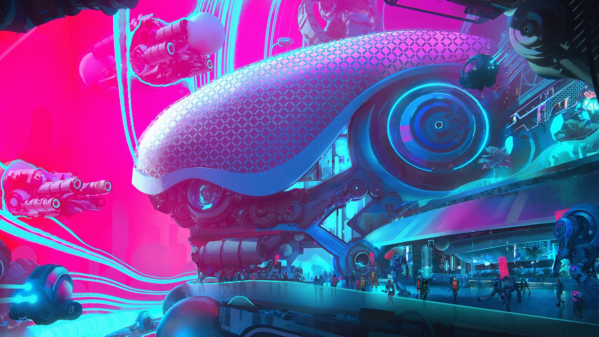 science fiction, building, digital art, futuristic, artwork, HD Wallpaper
