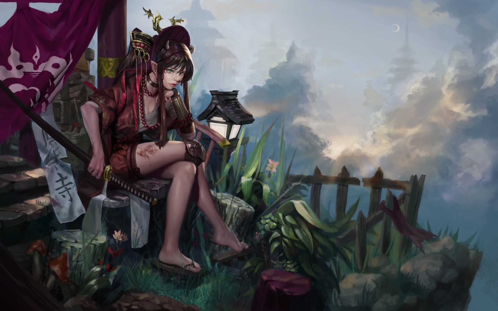 artwork, fantasy art, fantasy girl, Asian, HD Wallpaper