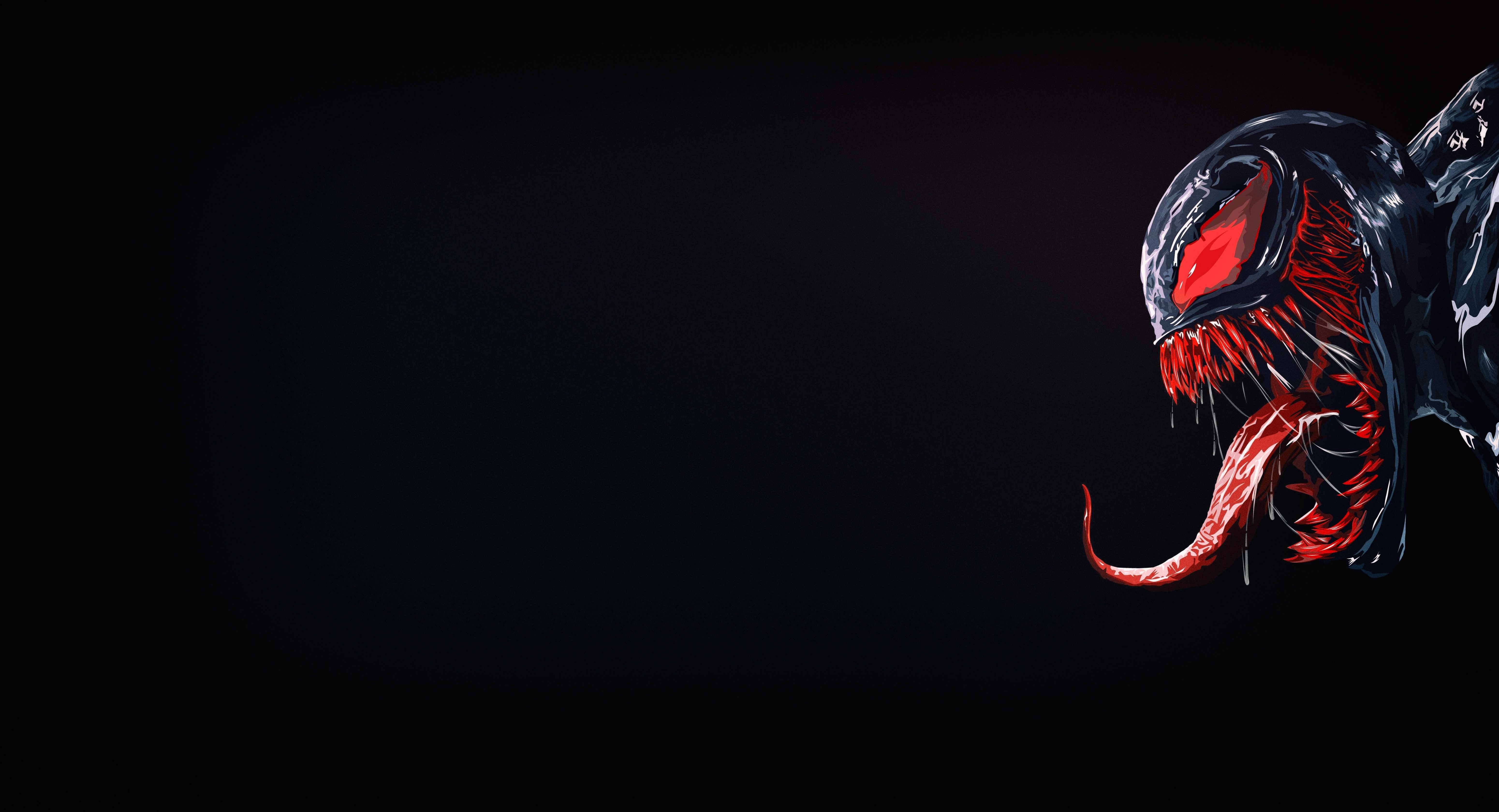 simple background, Venom, creature, artwork, HD Wallpaper