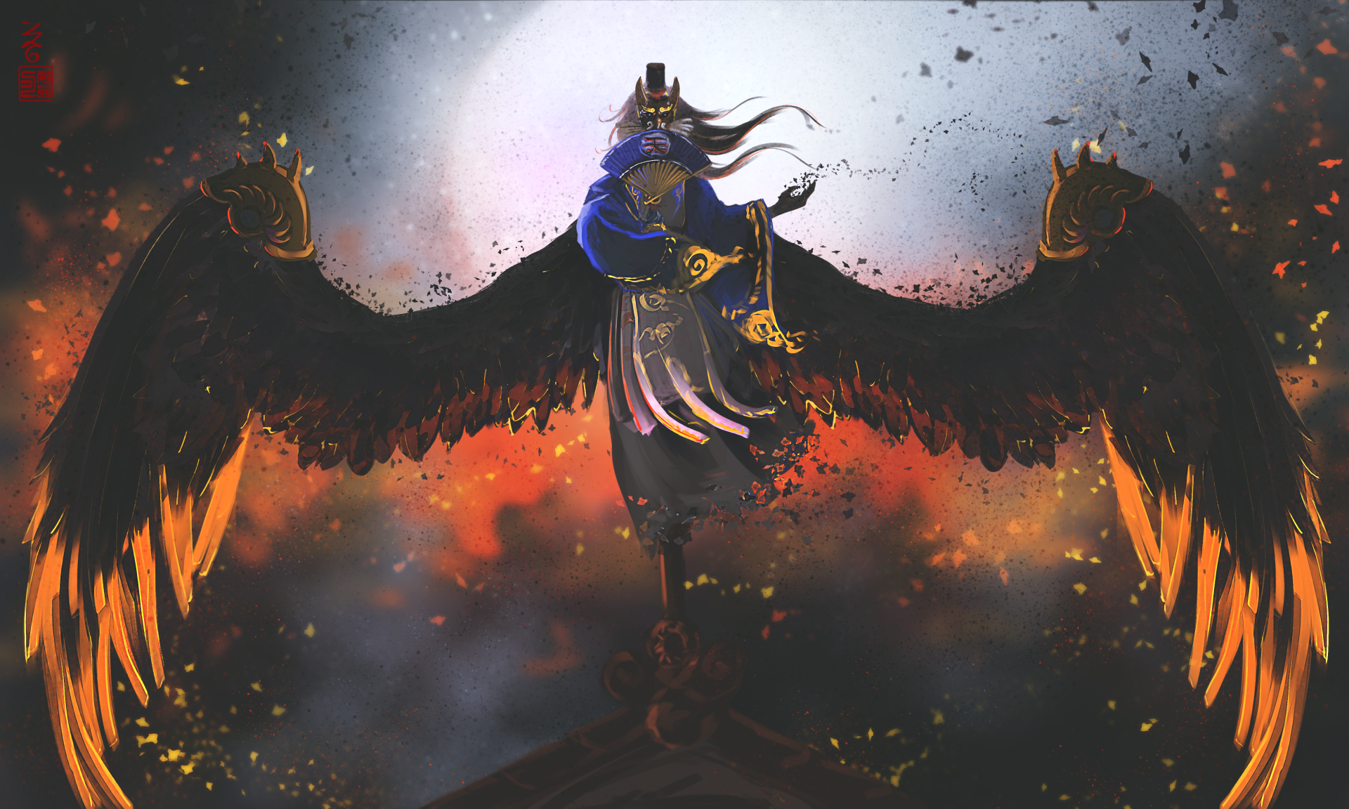 artwork, fantasy art, wings, digital art, HD Wallpaper