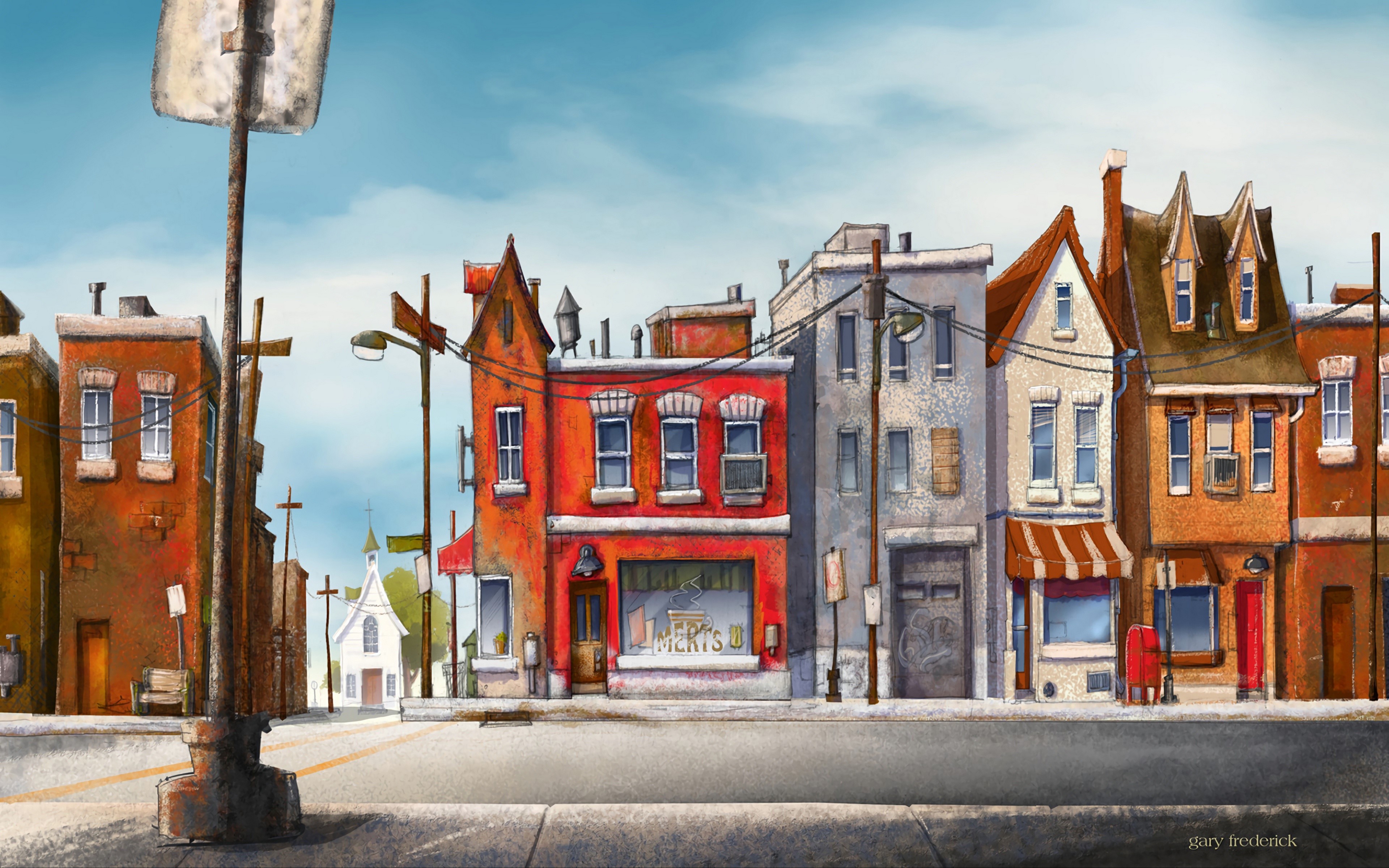 city, cityscape, urban, street, artwork, HD Wallpaper