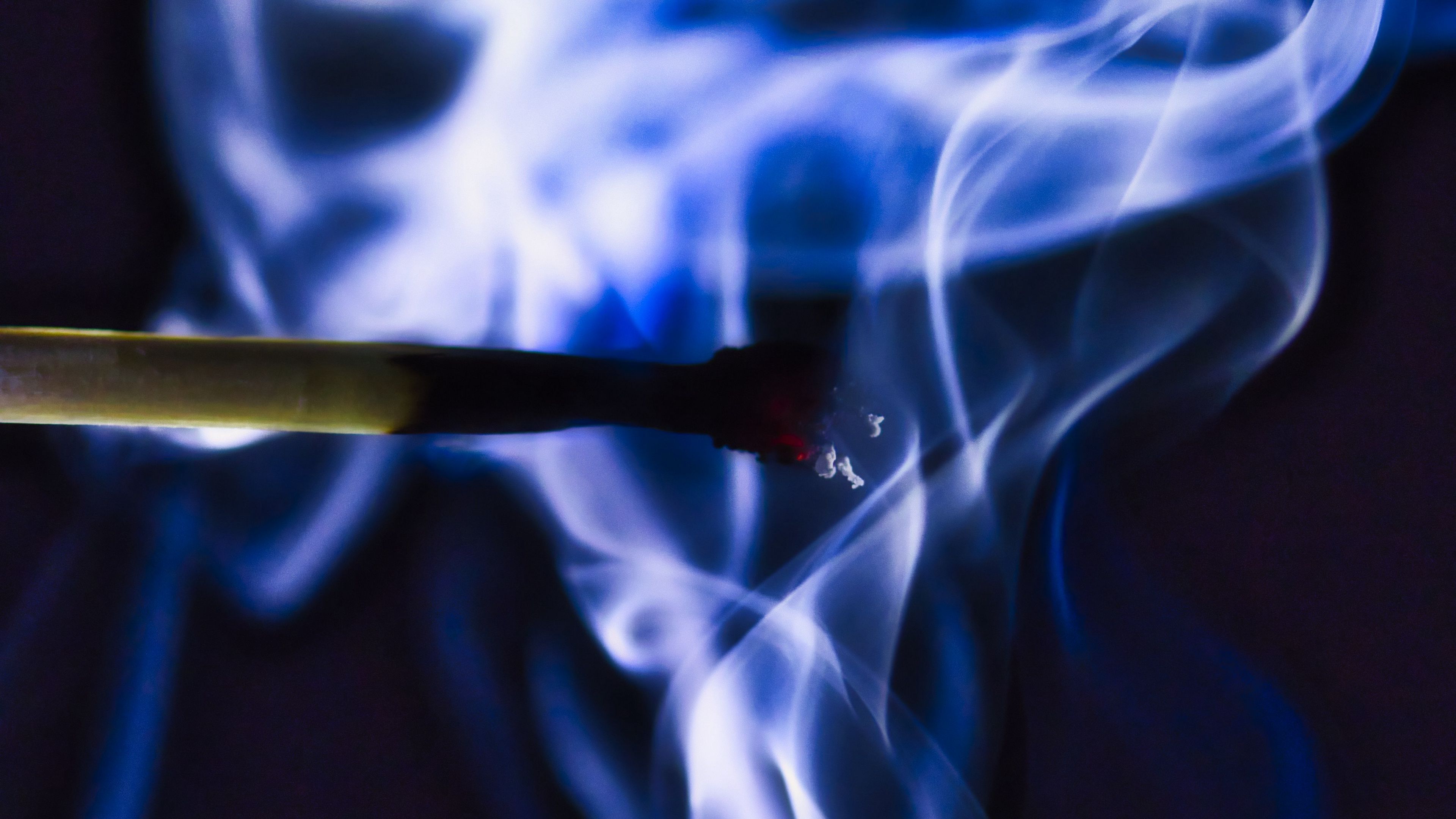 match, smoke, macro, dark, 4k, HD Wallpaper