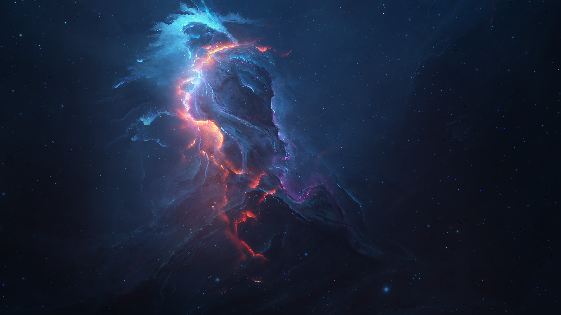 galaxy, space, space art, digital art, Starkiteckt, HD Wallpaper
