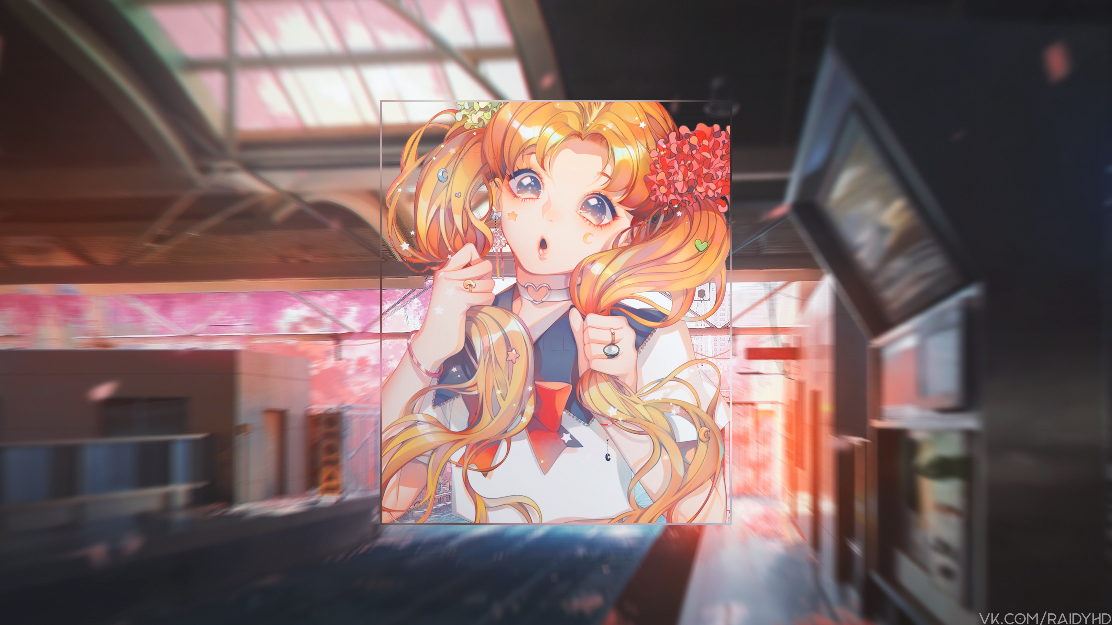 anime, anime girls, picture-in-picture, HD Wallpaper