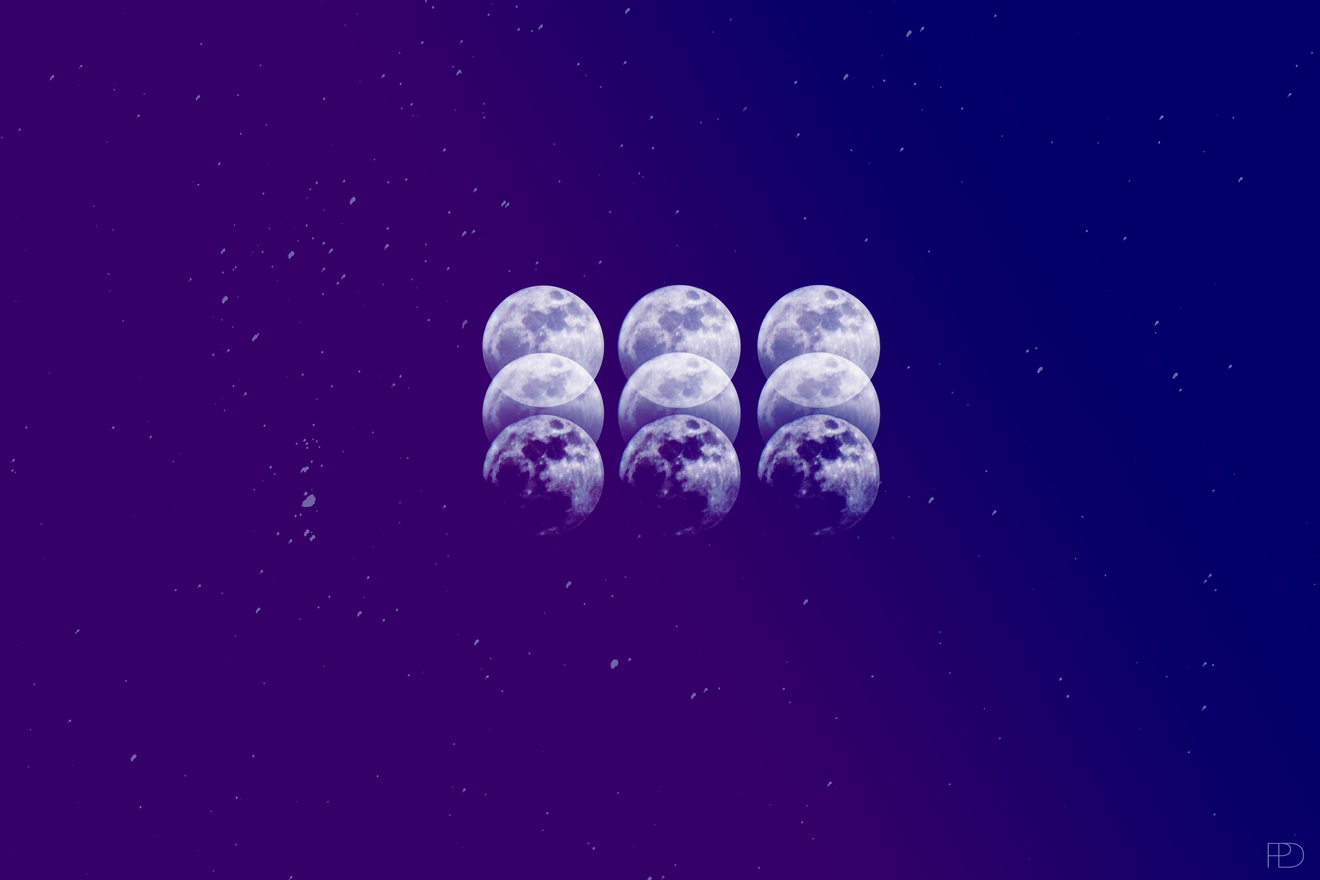 stars, space, Moon, Pamala DeRosa, sky, HD Wallpaper