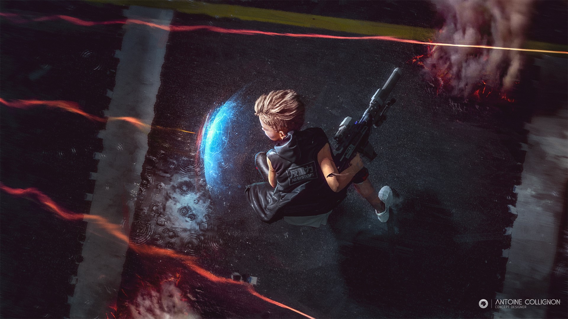 cyborg, digital art, artwork, cyberpunk, Antoine Collignon, HD Wallpaper