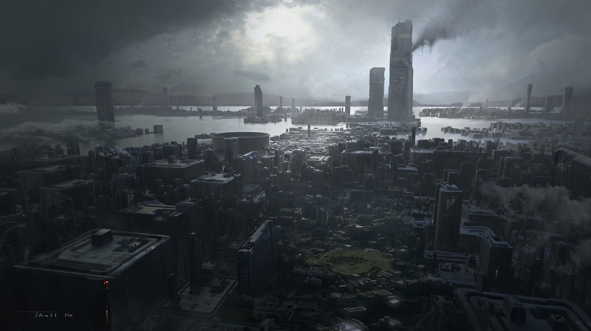 3d design, science fiction, city, Tyler Thull, HD Wallpaper
