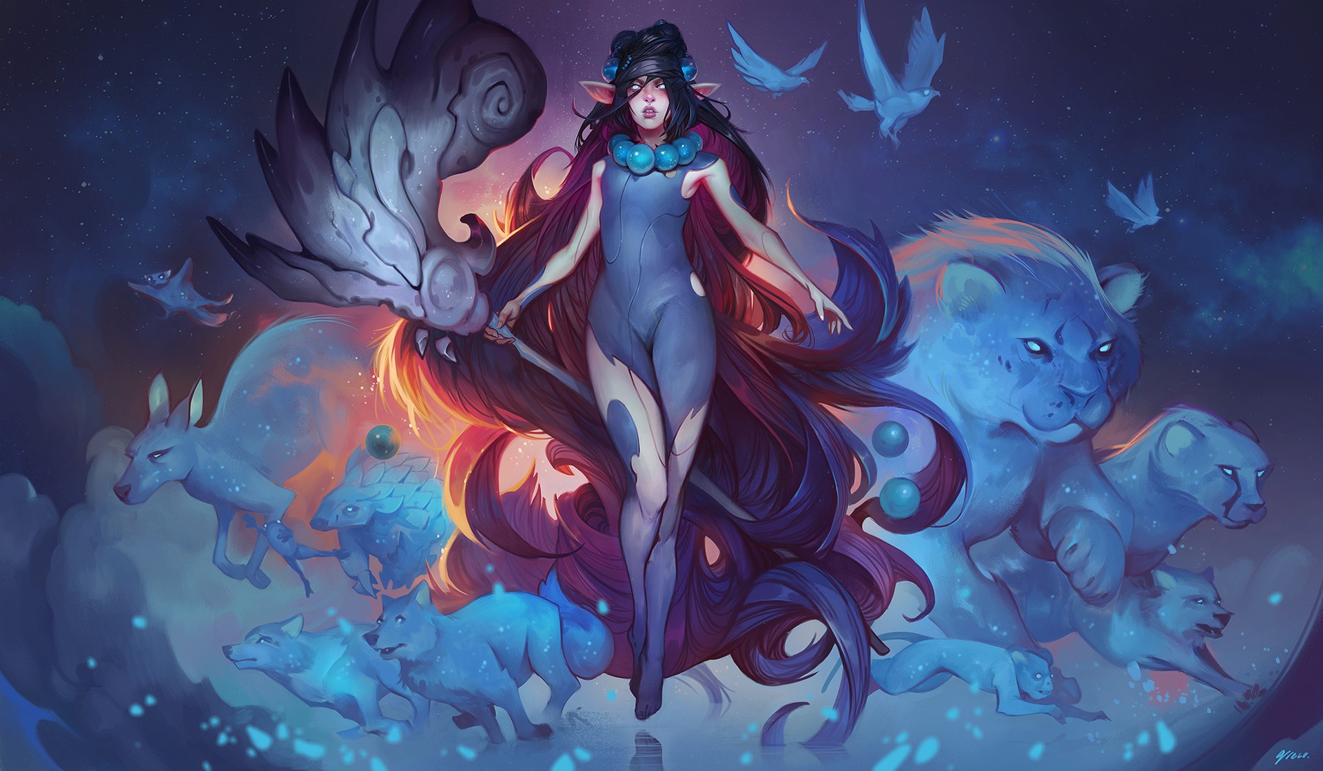 fantasy girl, artwork, anime, anime girls, Dave Greco, HD Wallpaper