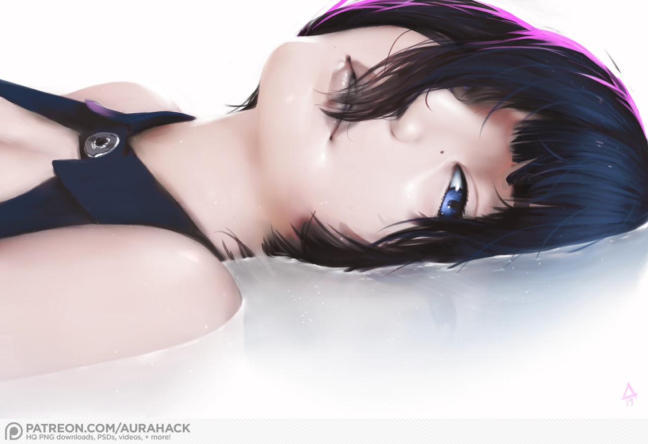 anime girls, fantasy girl, artwork, anime, aurahack, simple background, HD Wallpaper
